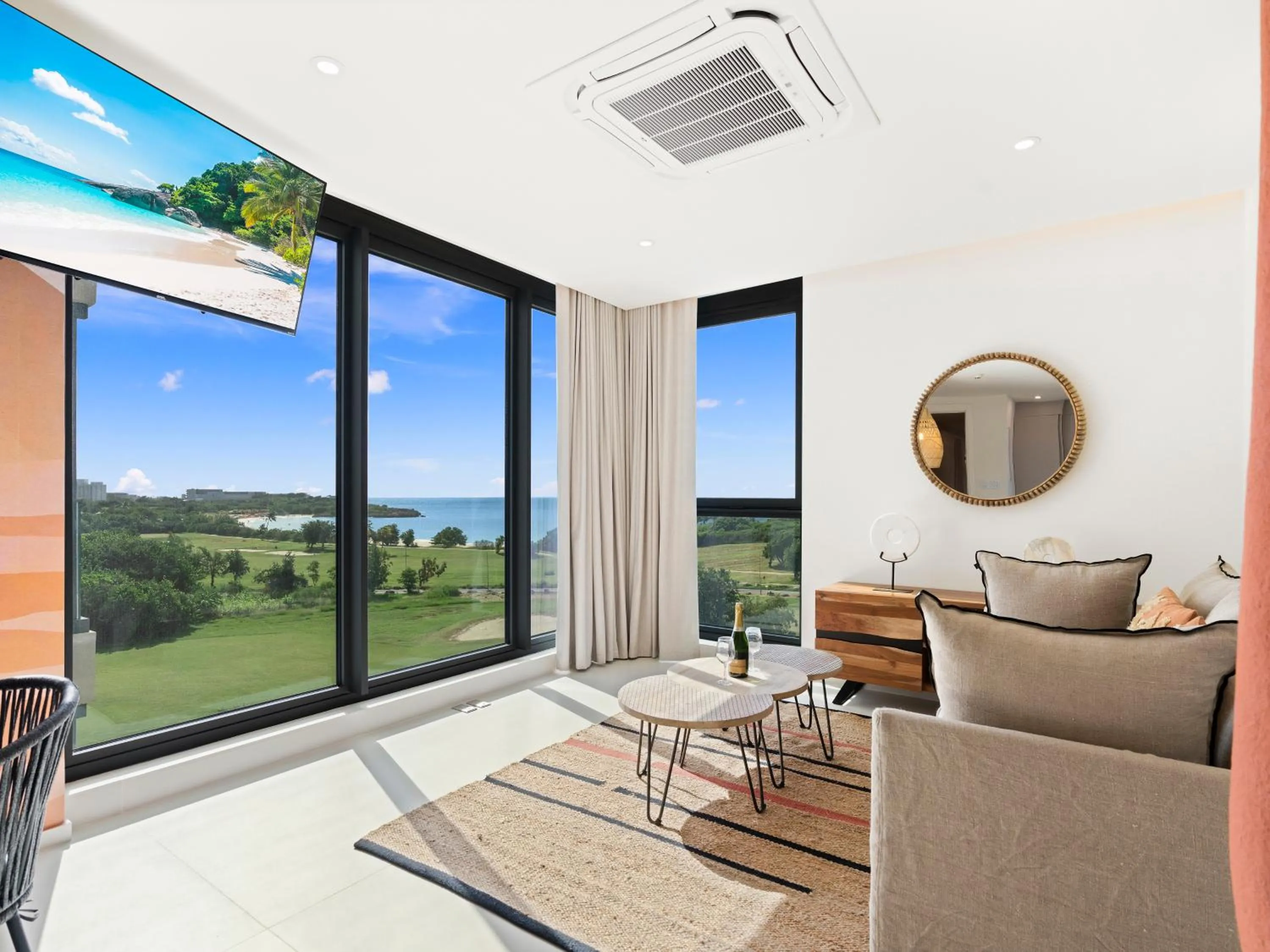 Seating area in Fourteen at Mullet Bay