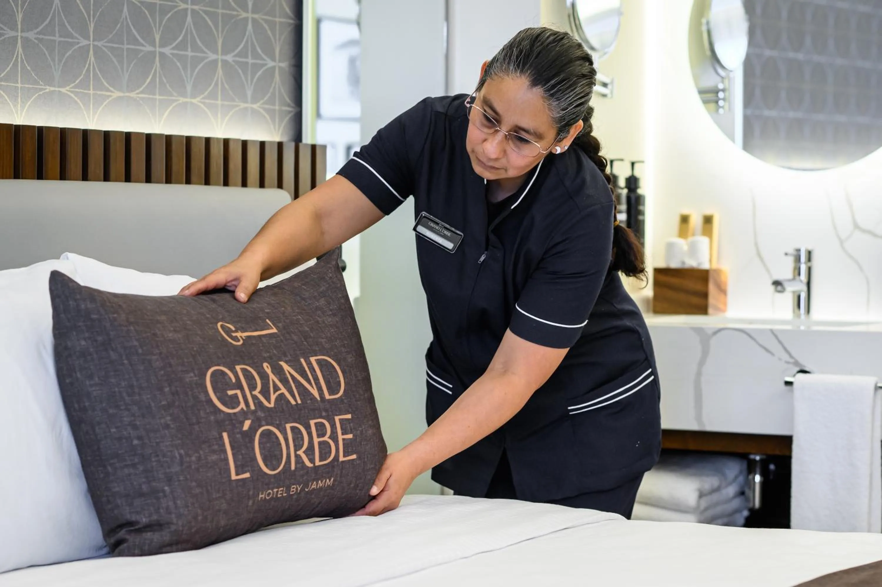 Bed in Hotel Grand L'Orbe by JAMM