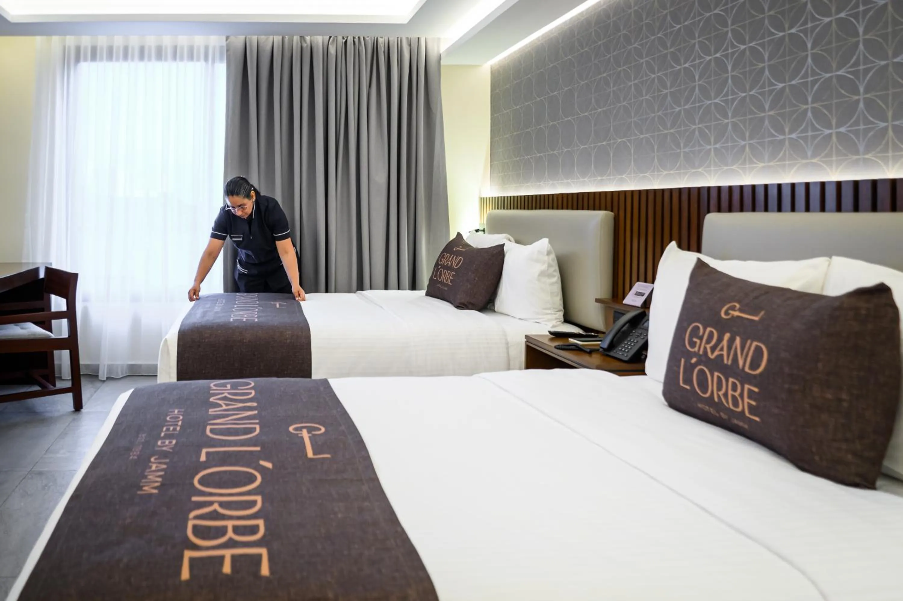 Bed in Hotel Grand L'Orbe by JAMM