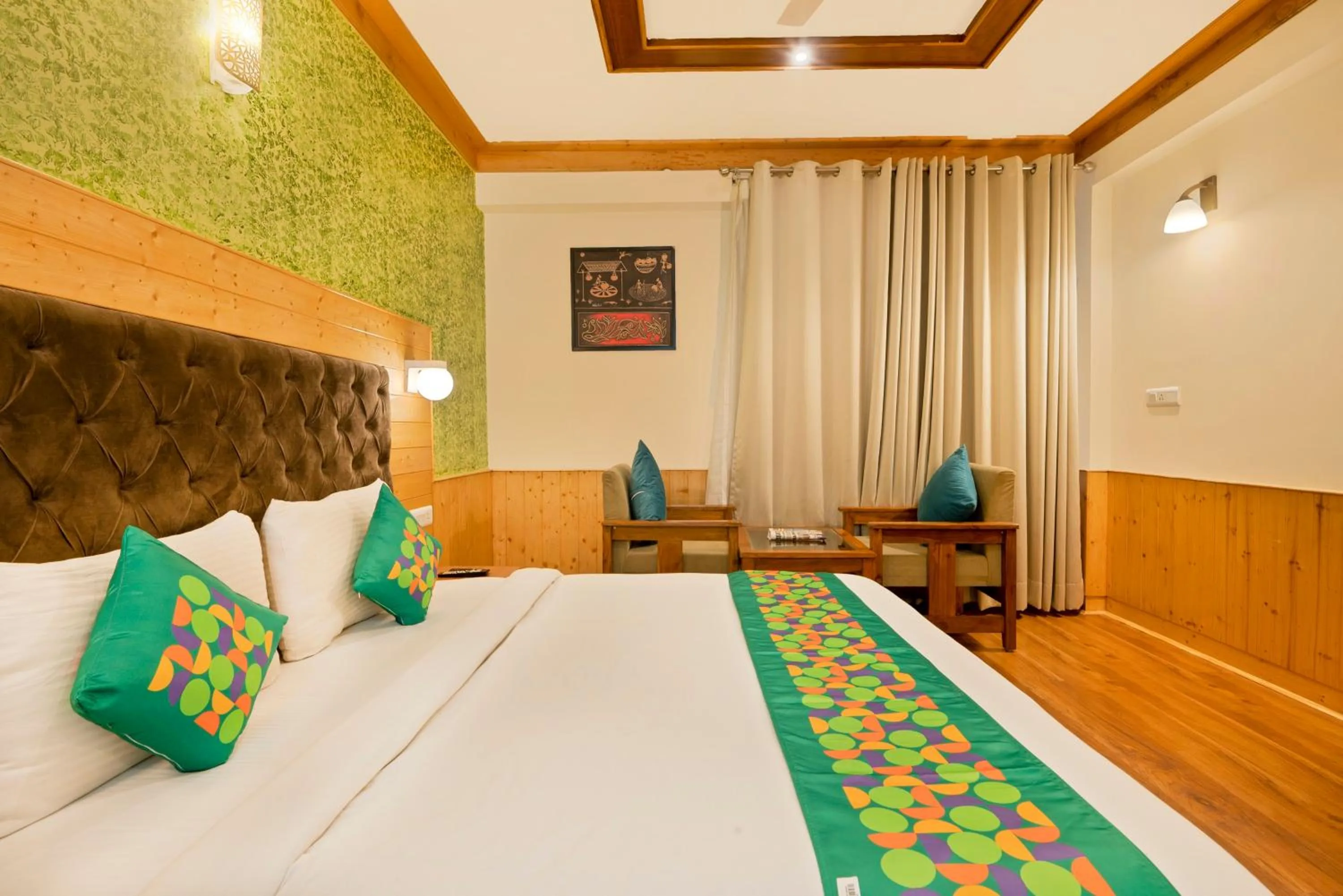 Bedroom, Bed in Treebo Premium Sattva With Mountain View