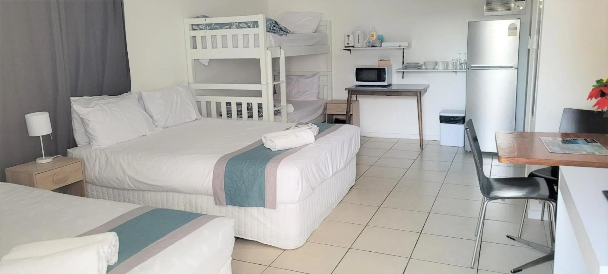 Bed in Aqua Blue Motel