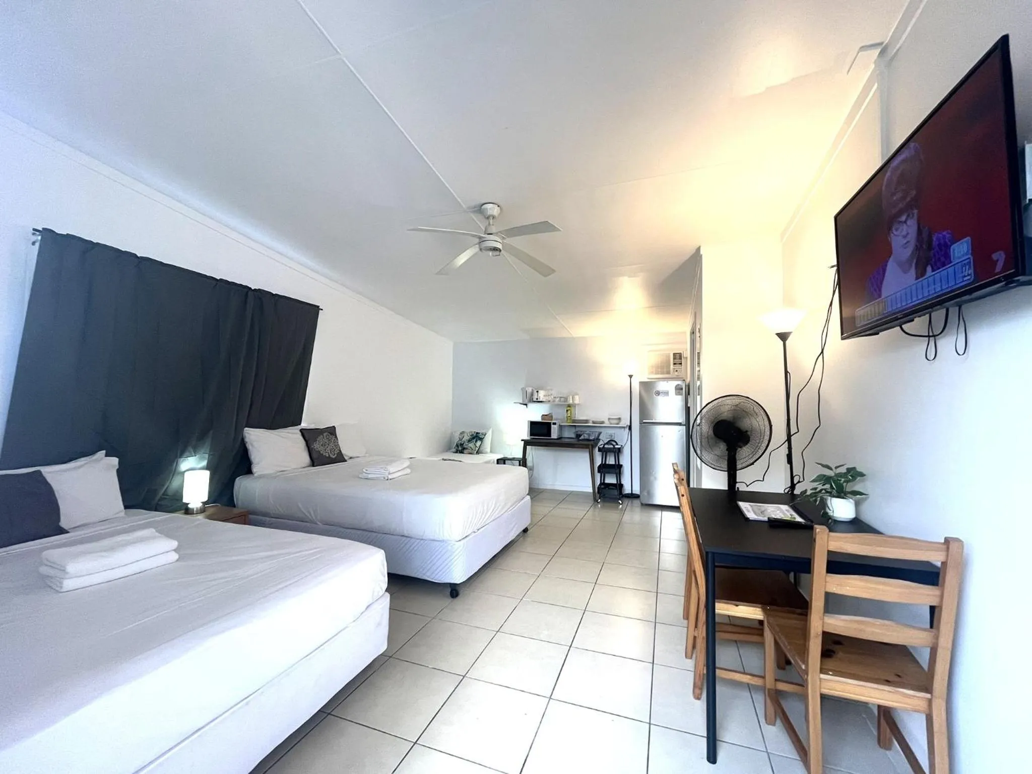 Bed in Aqua Blue Motel