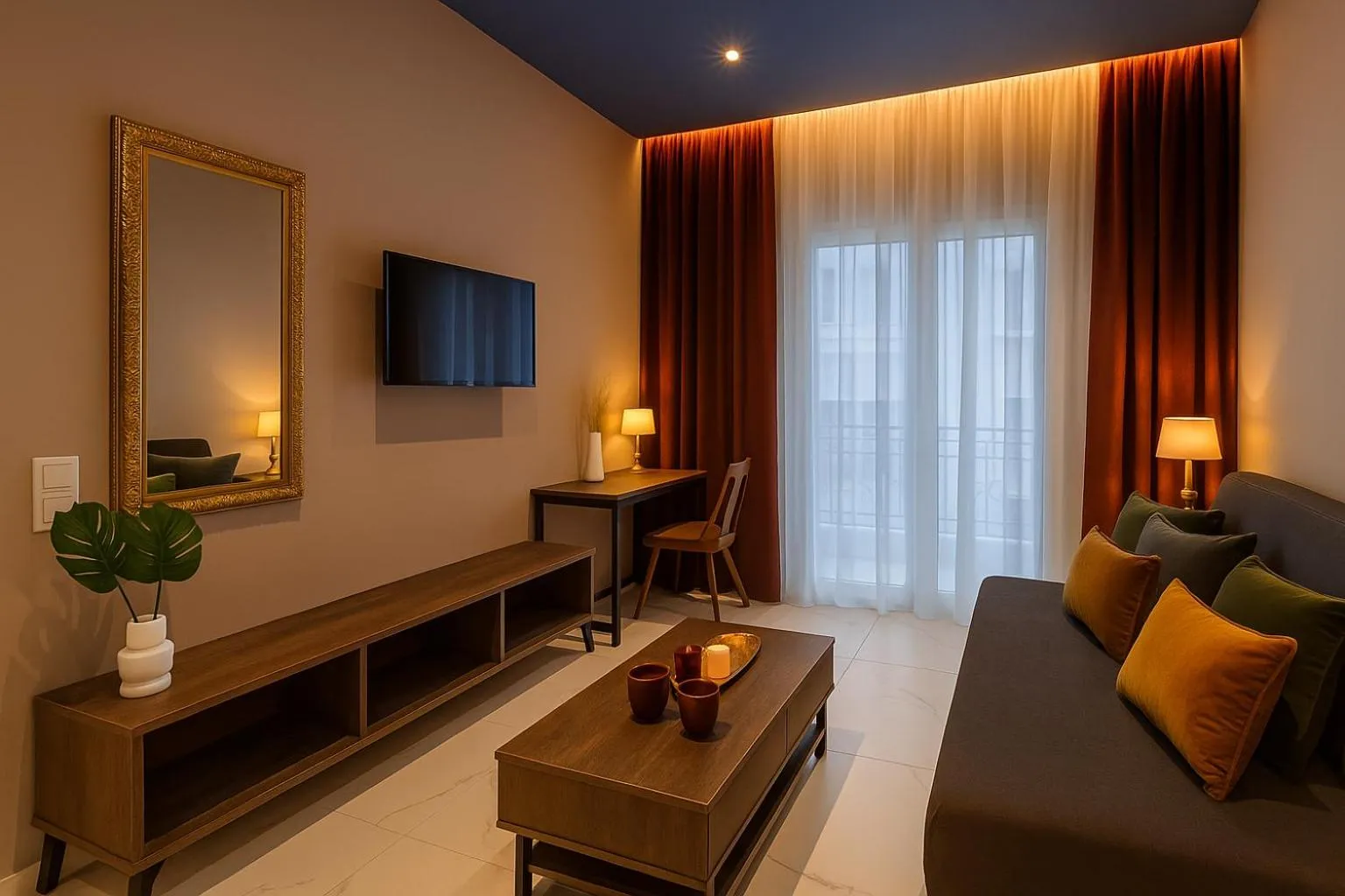 TV and multimedia in Black Onyx Comfort Suites - Elegant Stay- City Center Next to Airport Bus