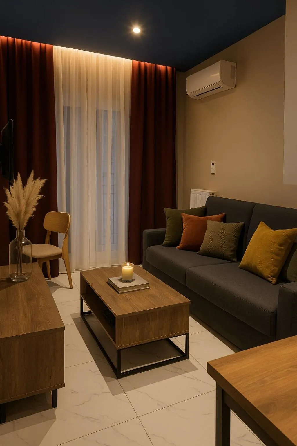 Living room in Black Onyx Comfort Suites - Elegant Stay- City Center Next to Airport Bus