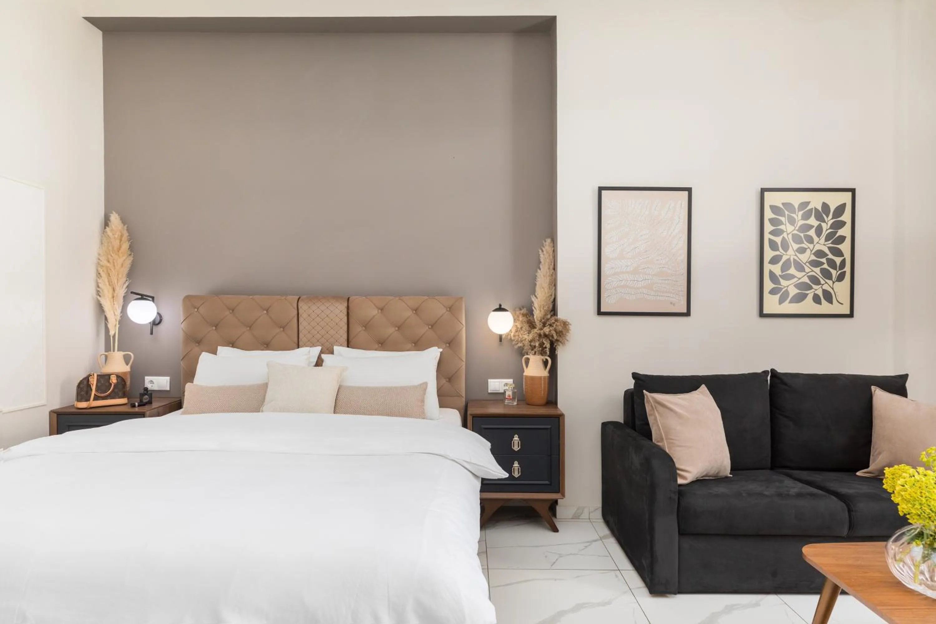 Photo of the whole room, Bed in Black Onyx Comfort Suites - Elegant Stay- City Center Next to Airport Bus