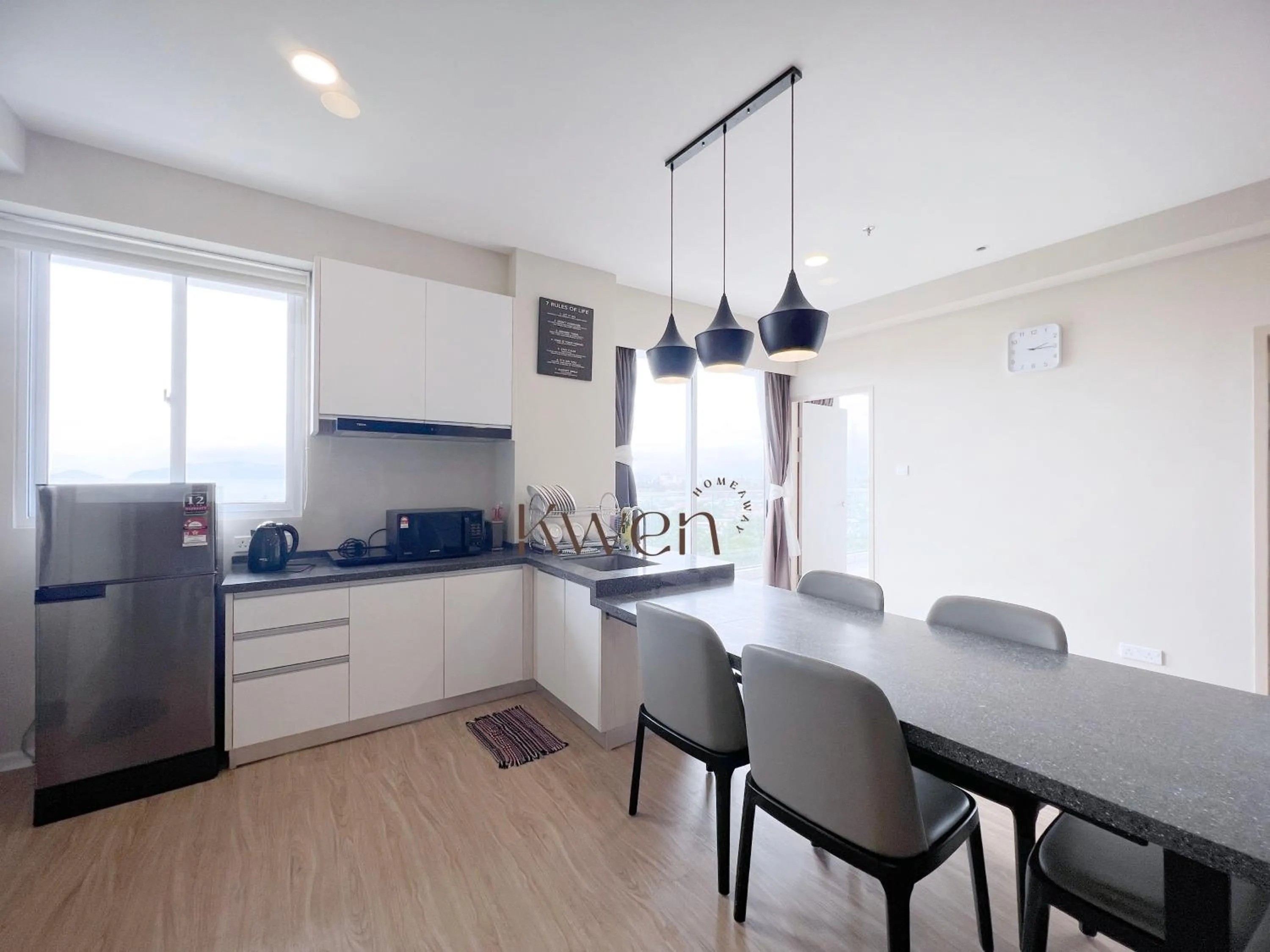 kitchen in KWEN Suites-Tanjung Aru InfinityPool Seaview/Airport View