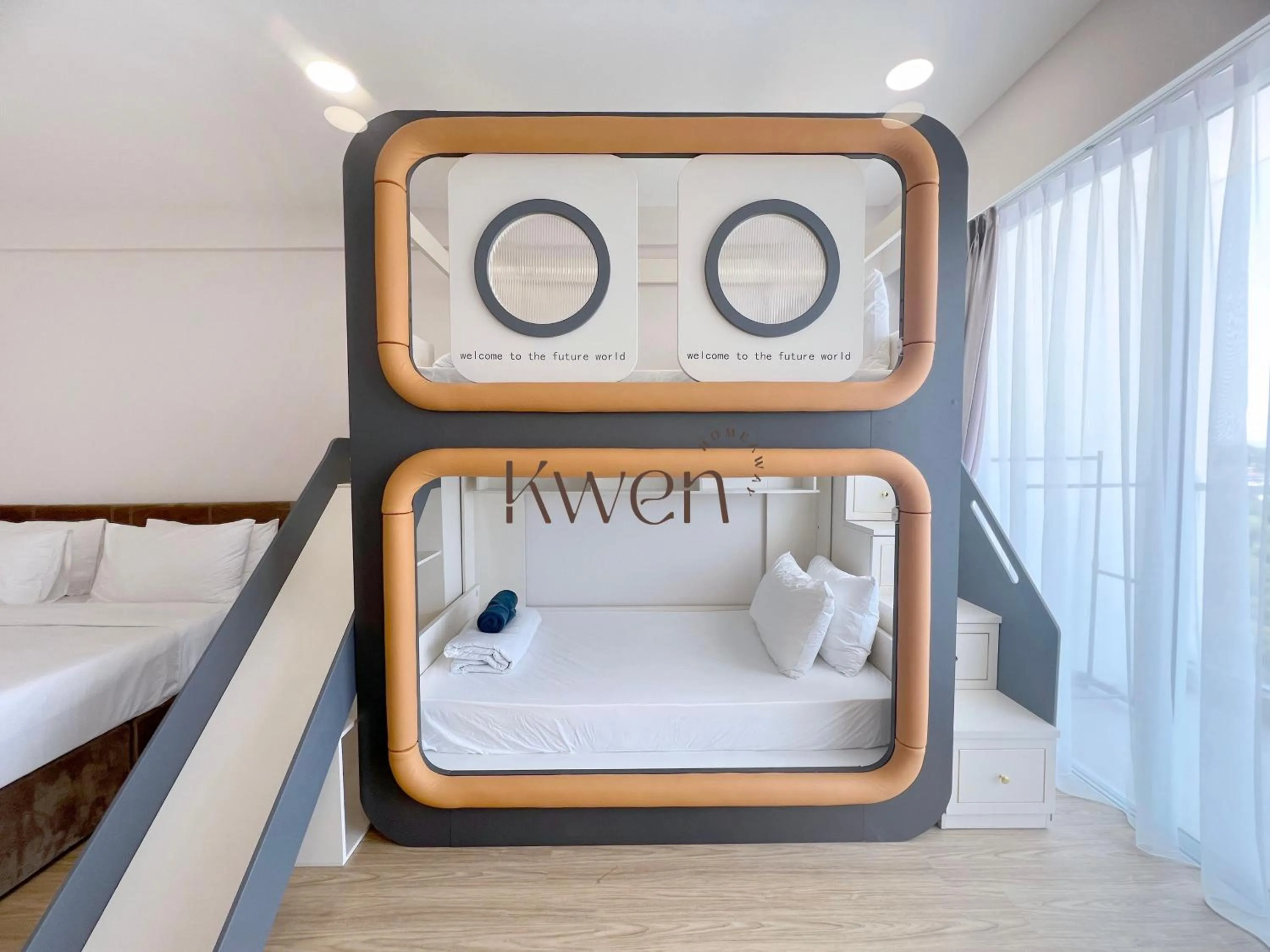 bunk bed, Bed in KWEN Suites-Tanjung Aru InfinityPool Seaview/Airport View