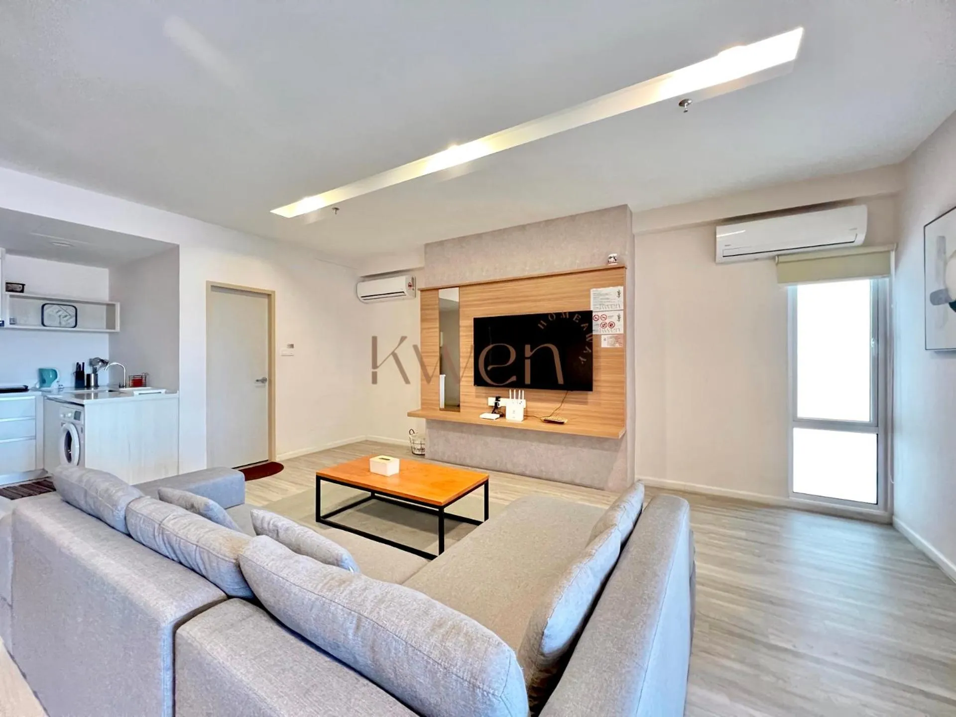 Living room in KWEN Suites-Tanjung Aru InfinityPool Seaview/Airport View