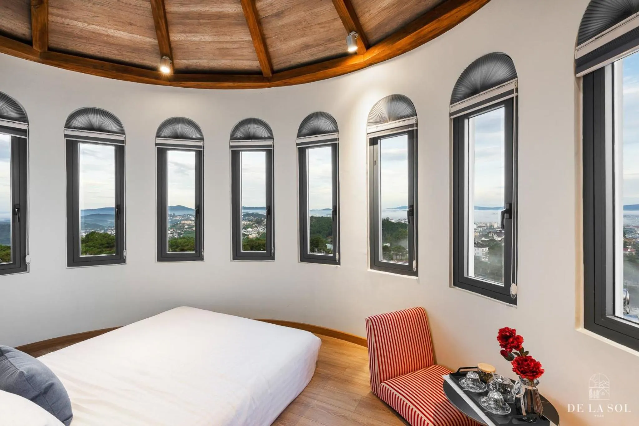 View (from property/room), Bed in De La Sol Villa Dalat