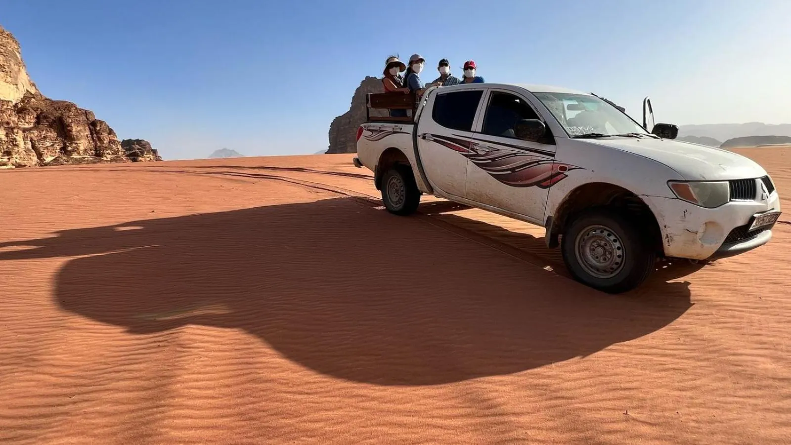group of guests in Jabal Rum Camp