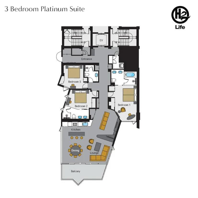 Floor plan in Aspect Luxury Apartments by H2 Life