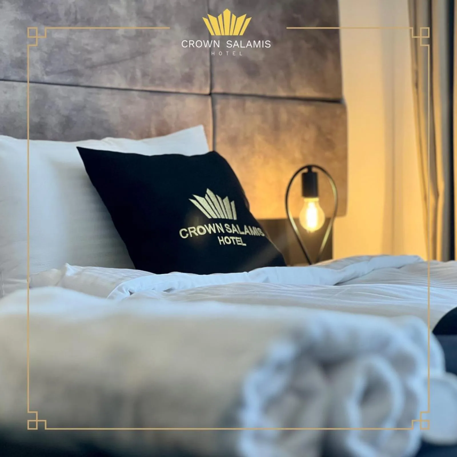 Bed in Crown Salamis Hotel