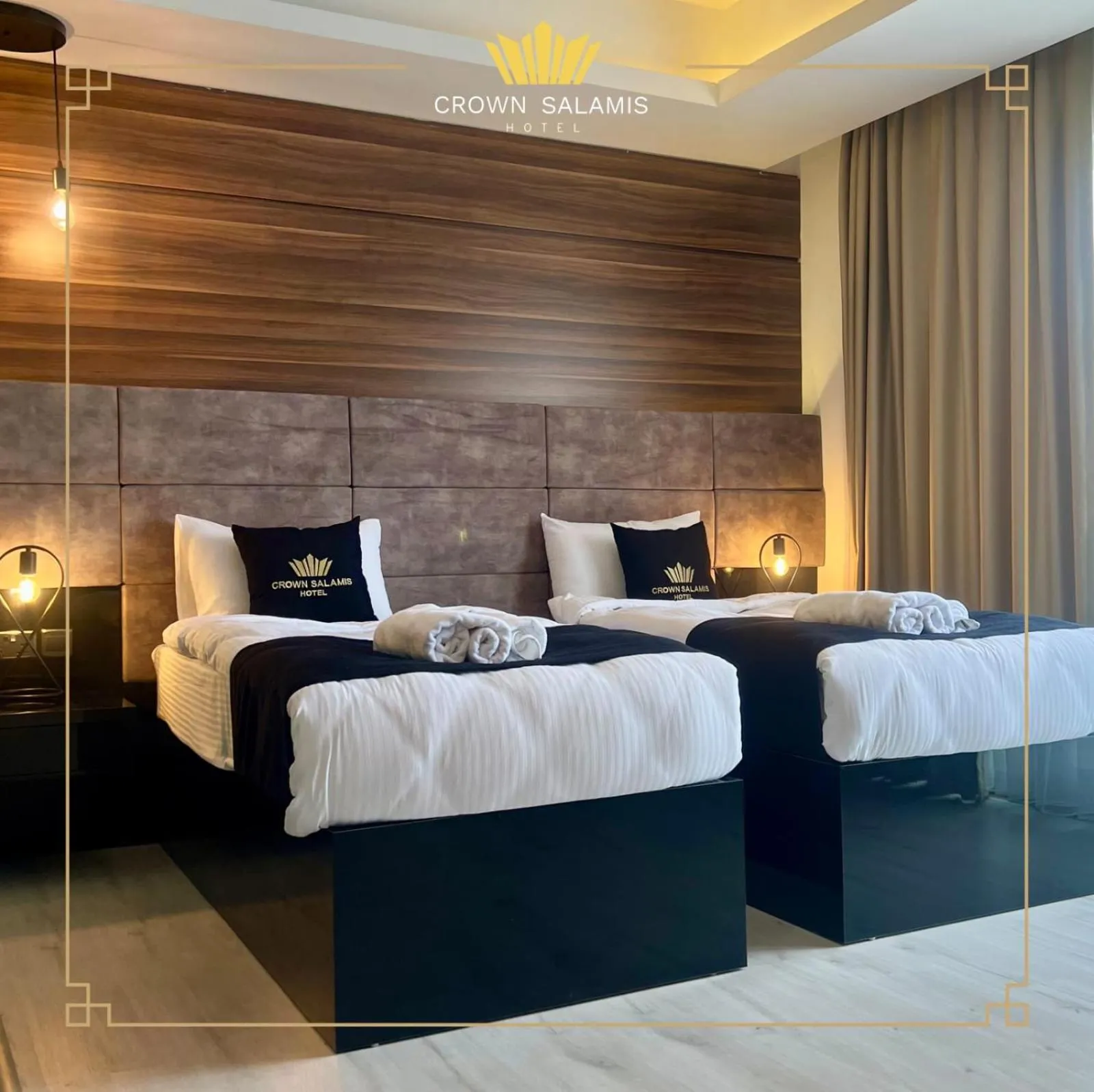 Bed in Crown Salamis Hotel