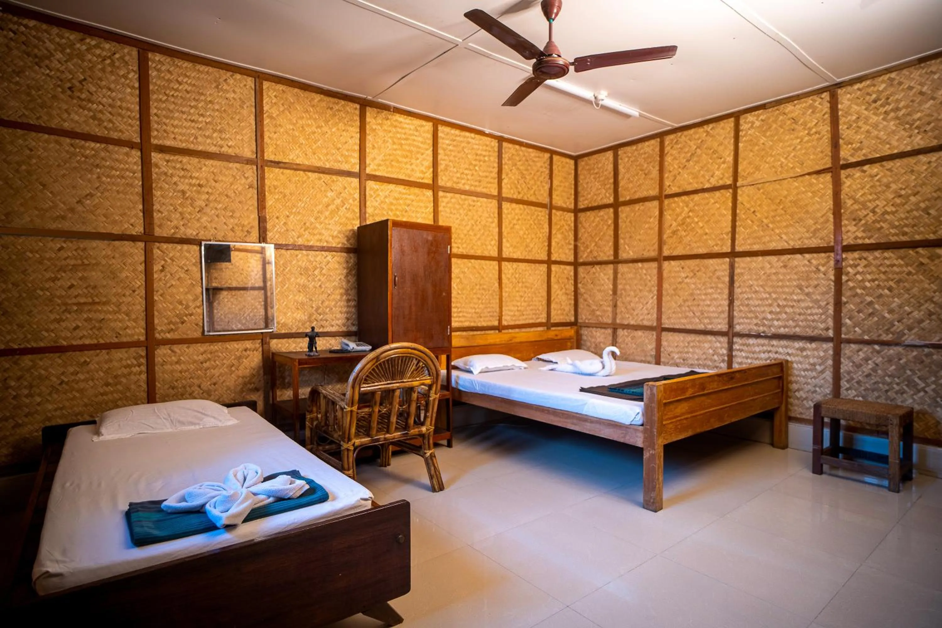 People, Bed in Palm Grove Eco Resort