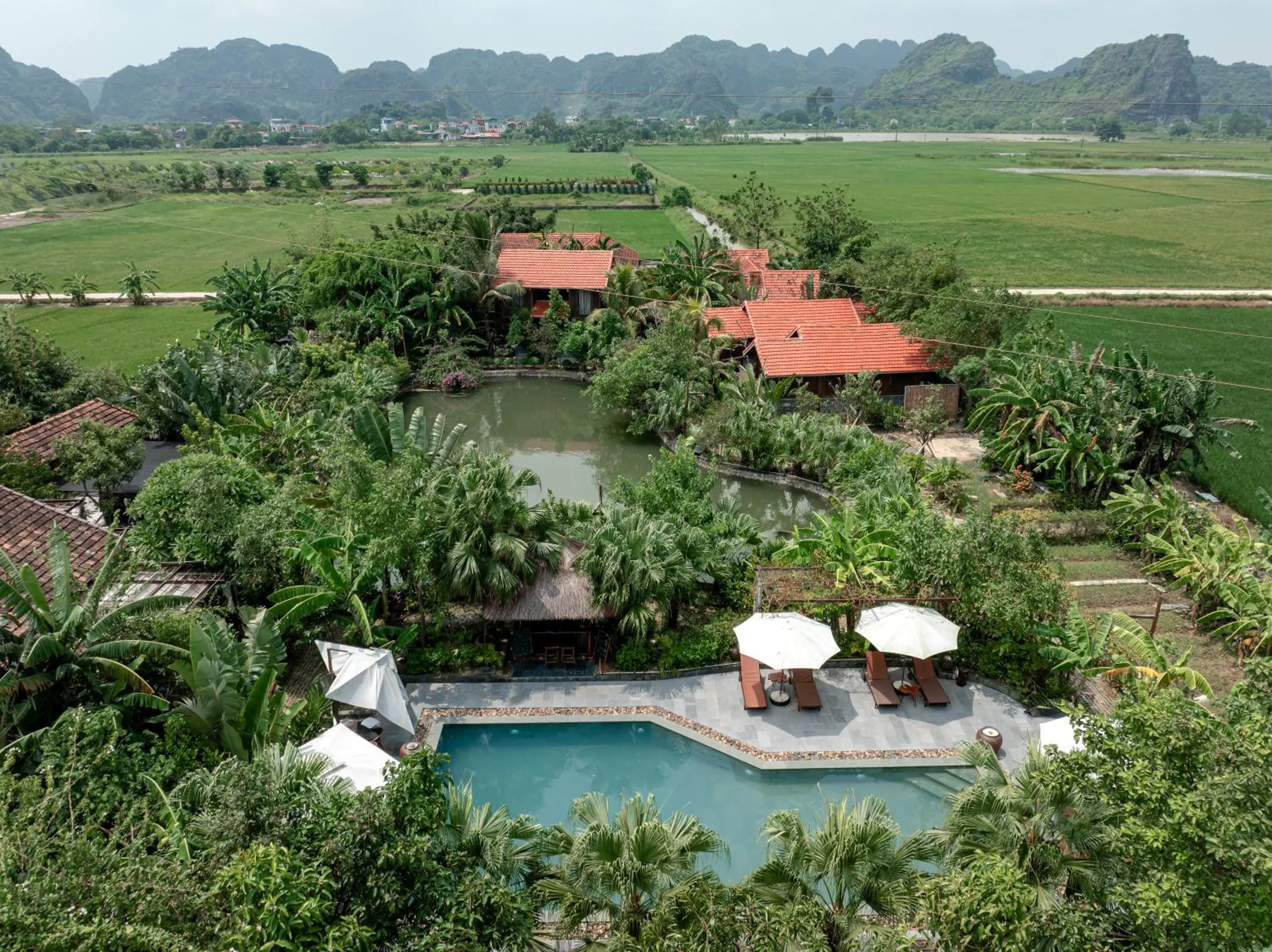 Natural landscape in ChezCao Rice Field Ecolodge Ninh Binh