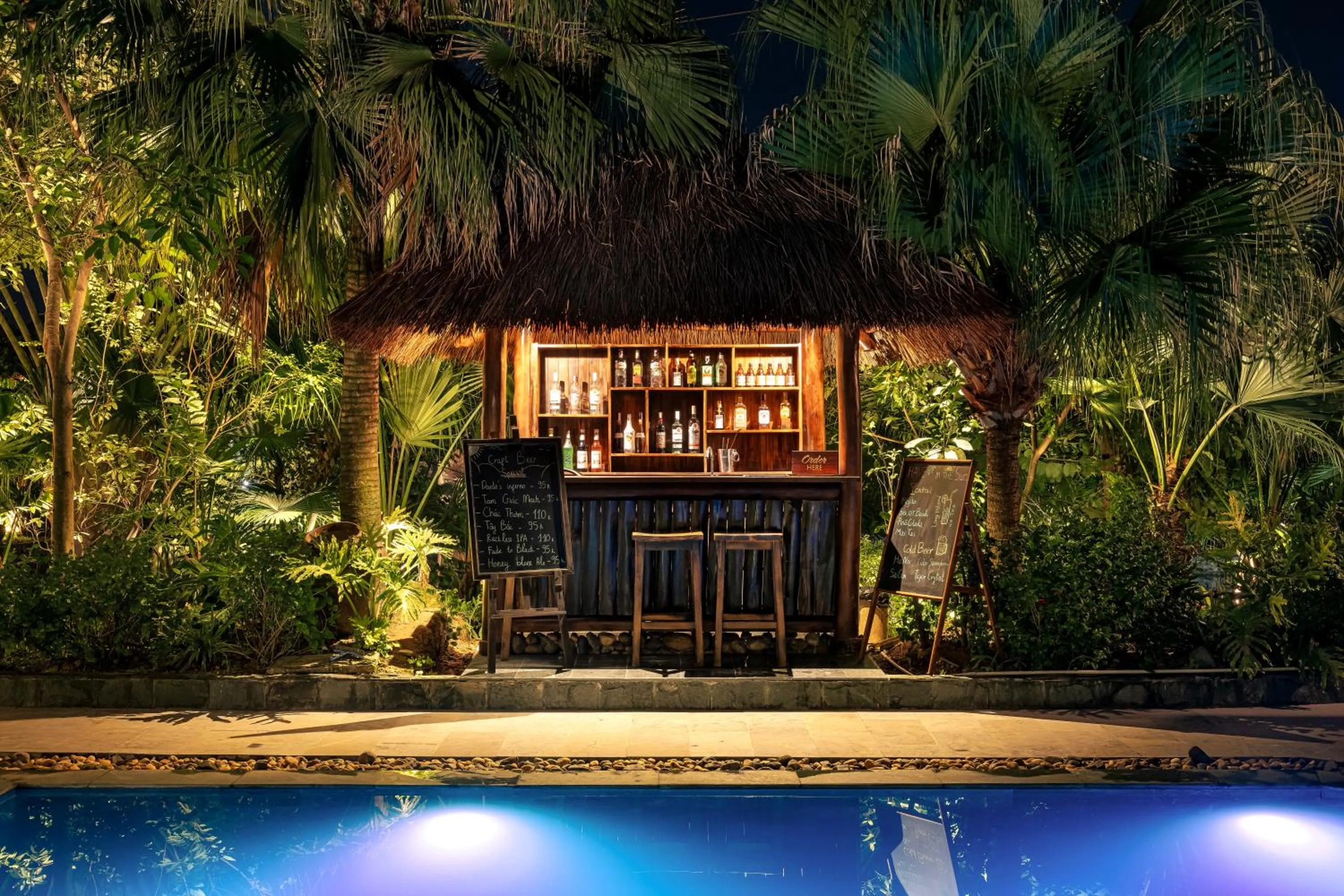 Pool view in ChezCao Rice Field Ecolodge Ninh Binh