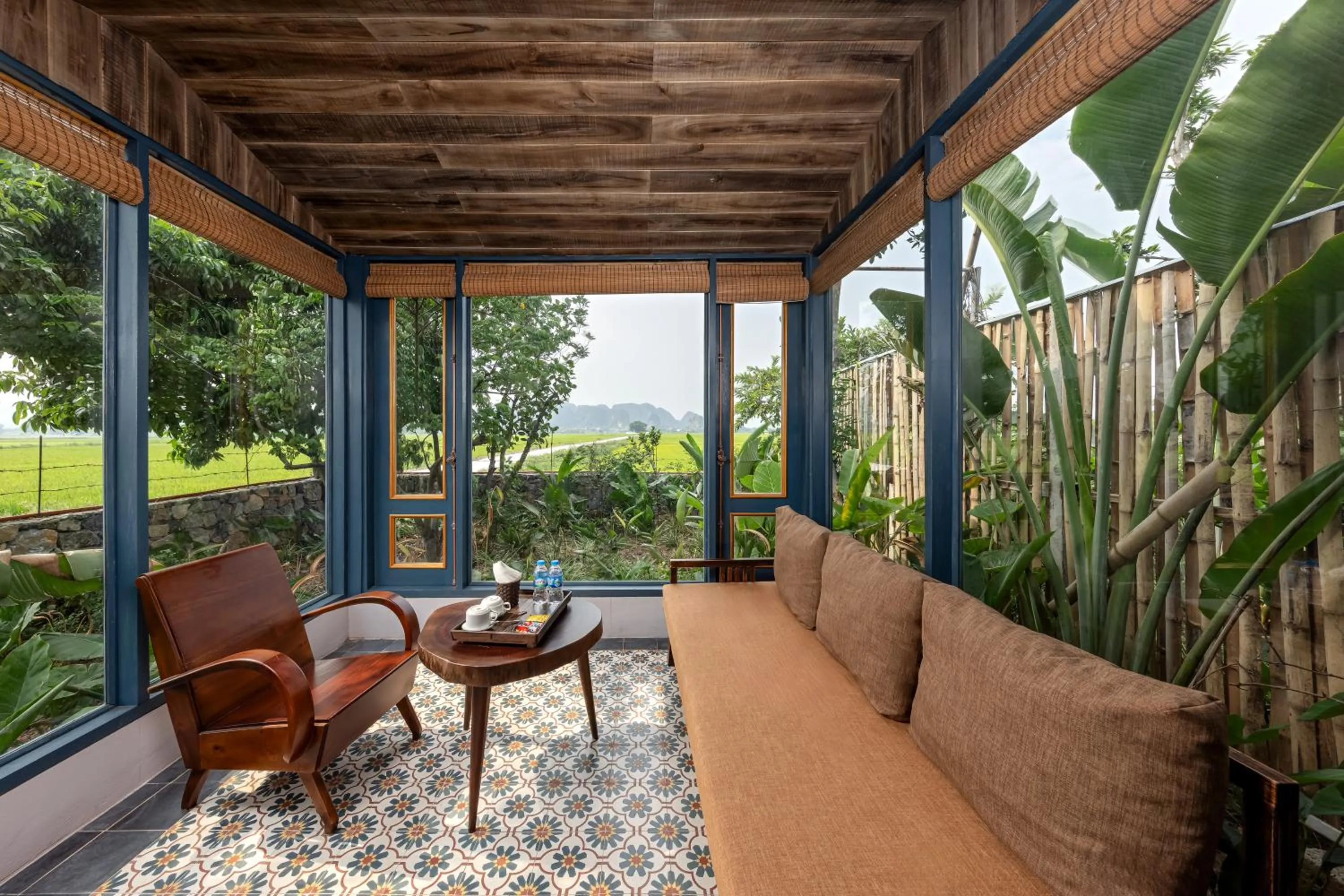 Garden view in ChezCao Rice Field Ecolodge Ninh Binh