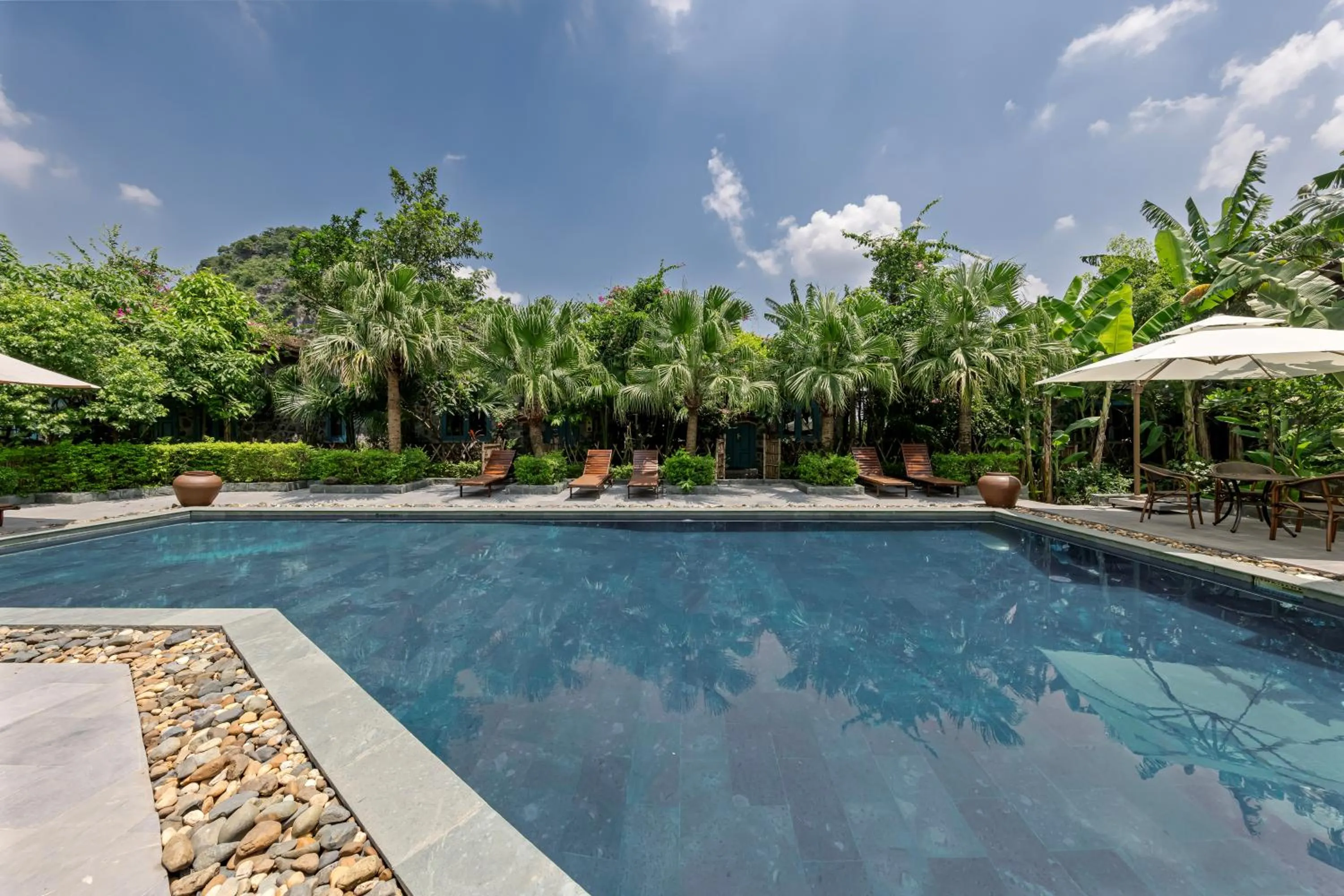 Swimming pool in ChezCao Rice Field Ecolodge Ninh Binh