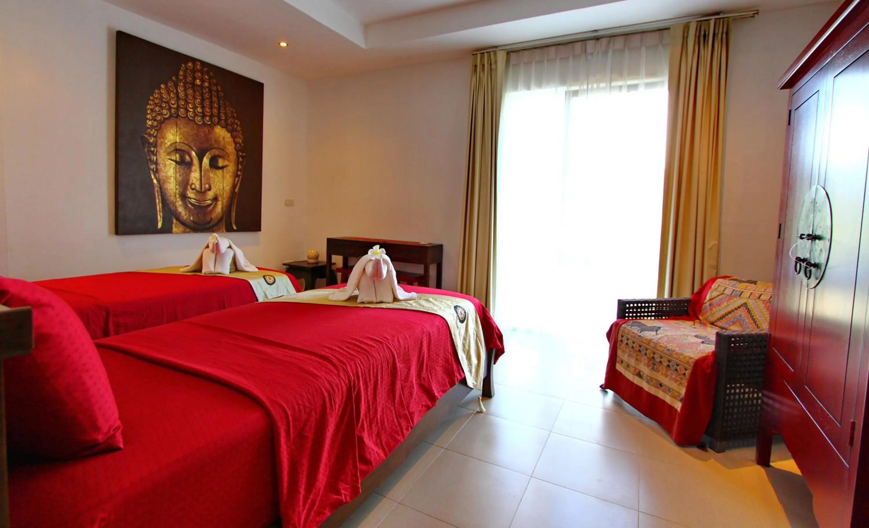 Bed in Shambhala Beach Resort