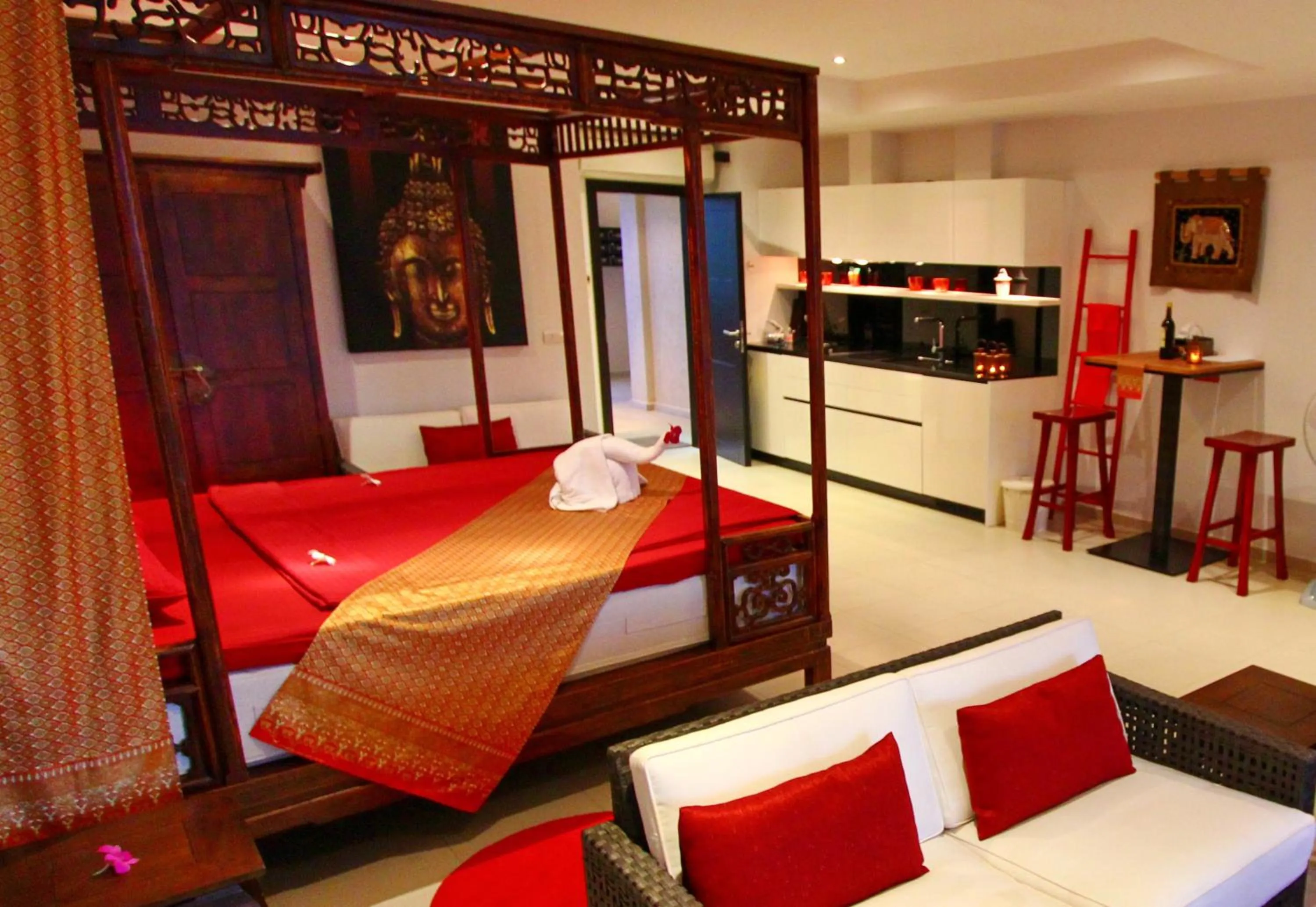Bed in Shambhala Beach Resort