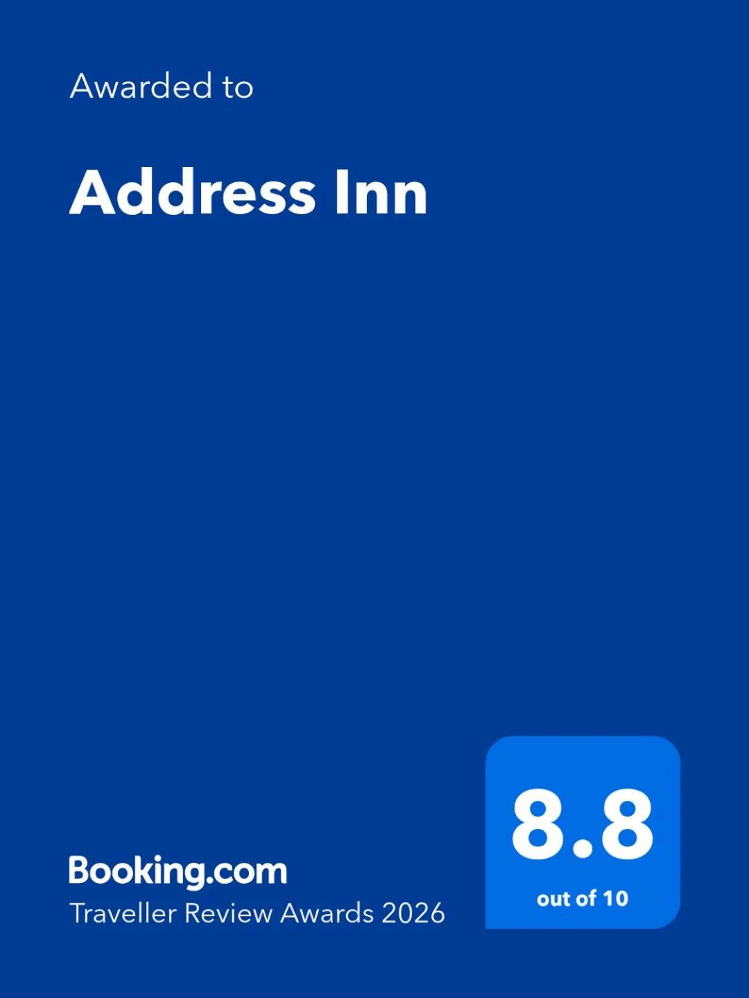 Logo/Certificate/Sign in Address Inn