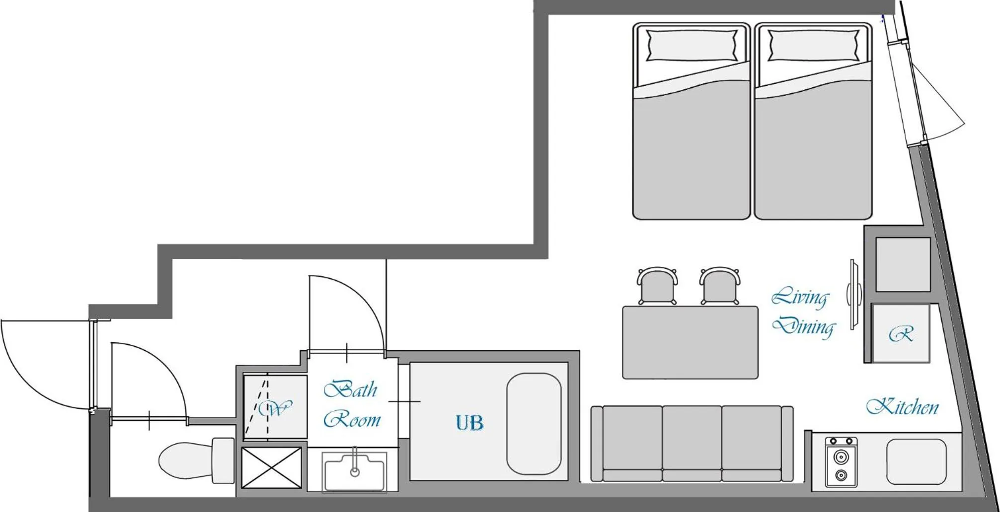 Floor plan in KOKO HOTEL Residence Asakusa Tawaramachi