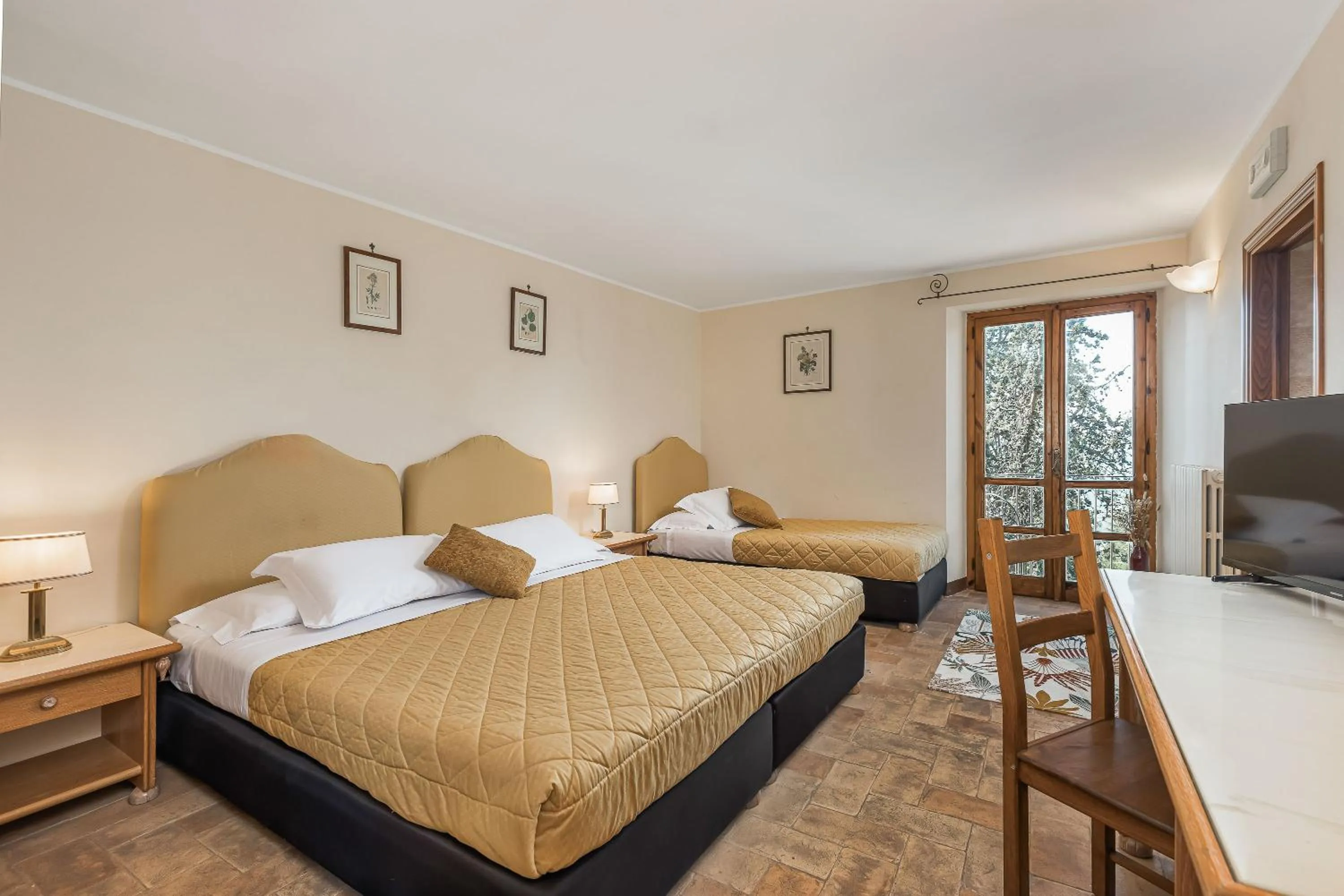 Balcony/Terrace, Bed in Relais La Fattoria