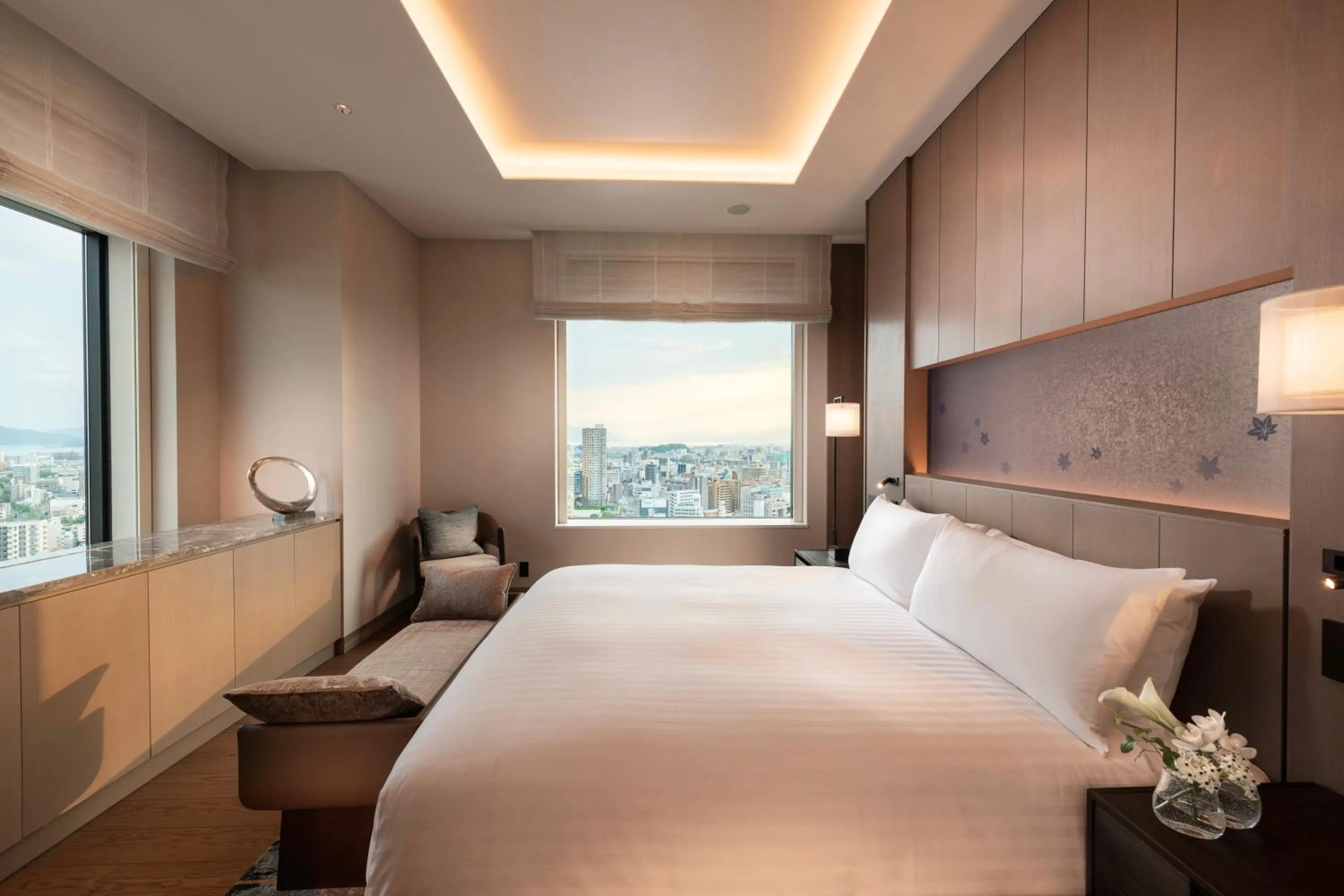 Photo of the whole room, Bed in Hilton Hiroshima