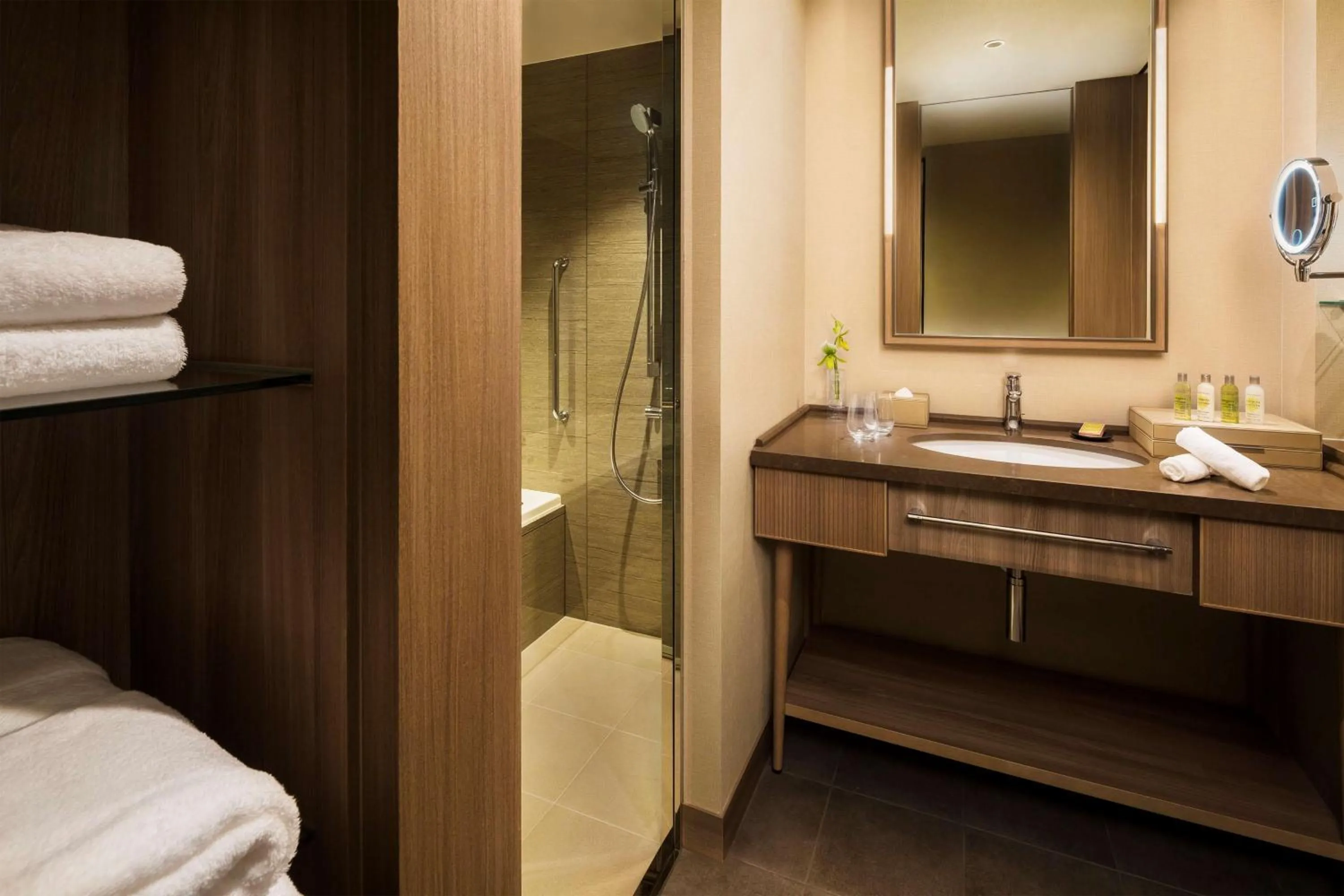 Bathroom, Bed in Hilton Hiroshima