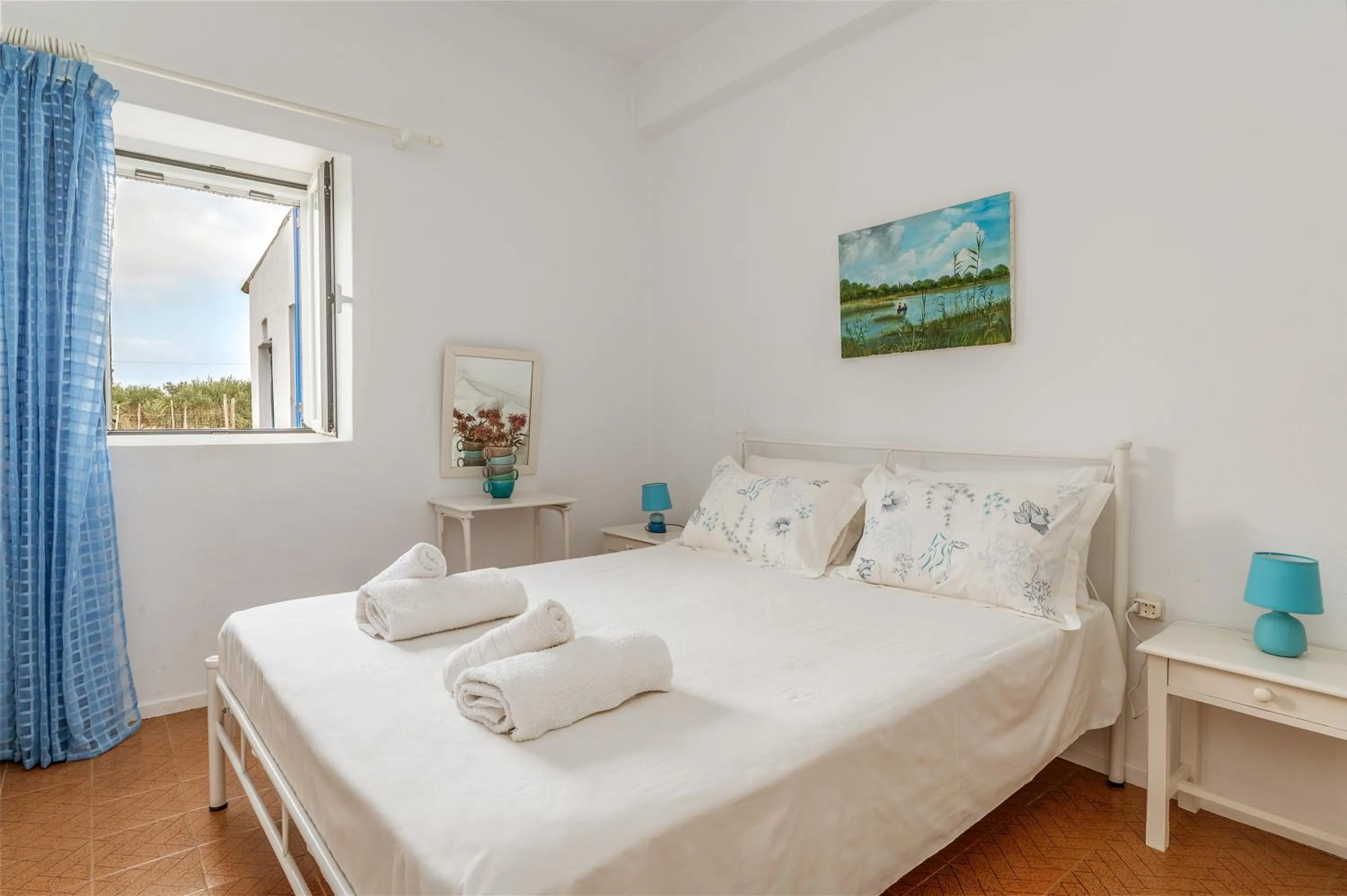 Bed in Anthos Apartments