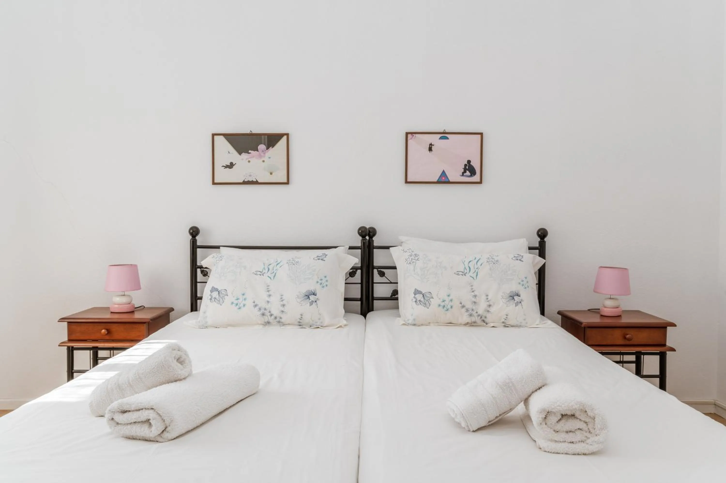 Bed in Anthos Apartments