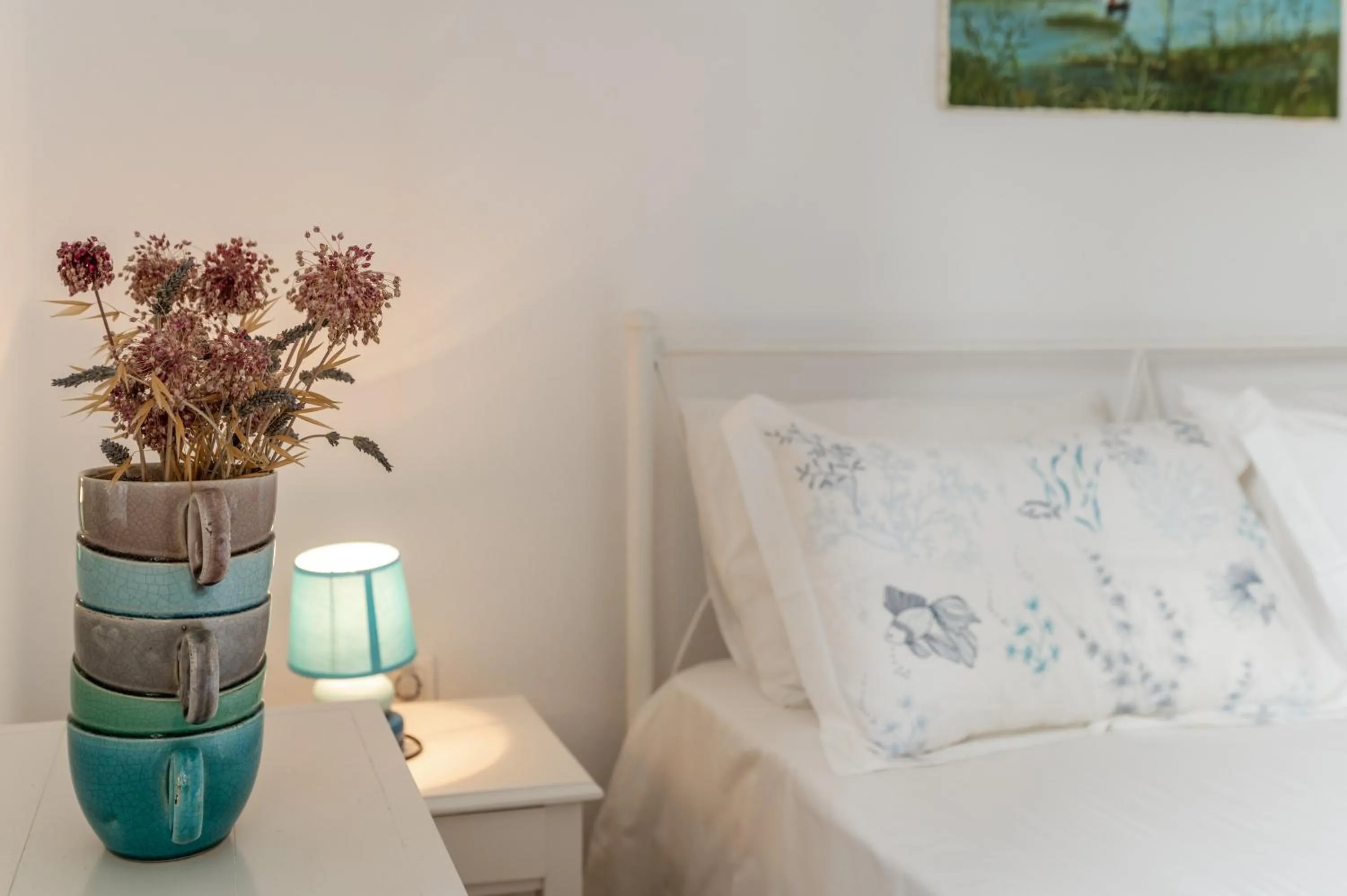 Bed in Anthos Apartments