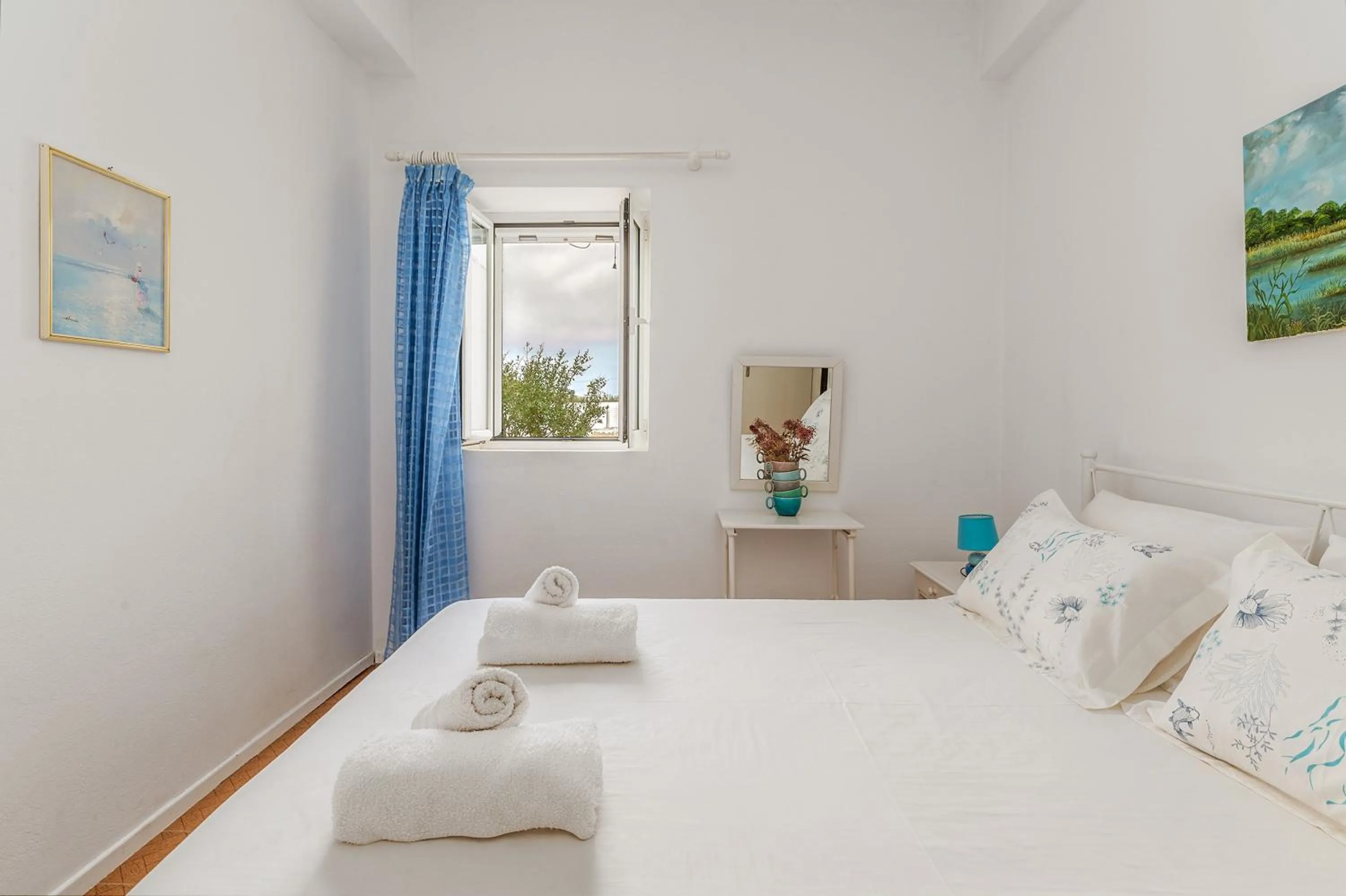 Bed in Anthos Apartments