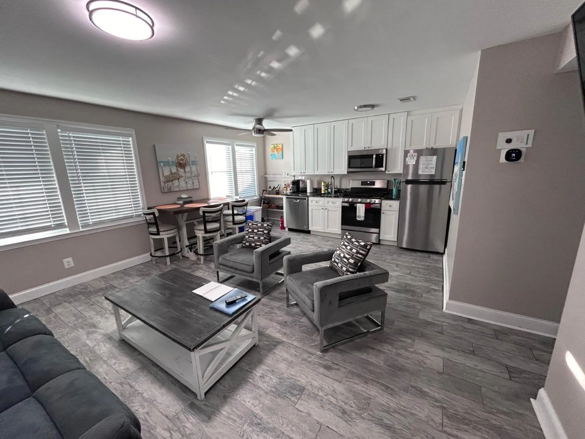 Living room in Beach Block Parking Modern Decor Porch