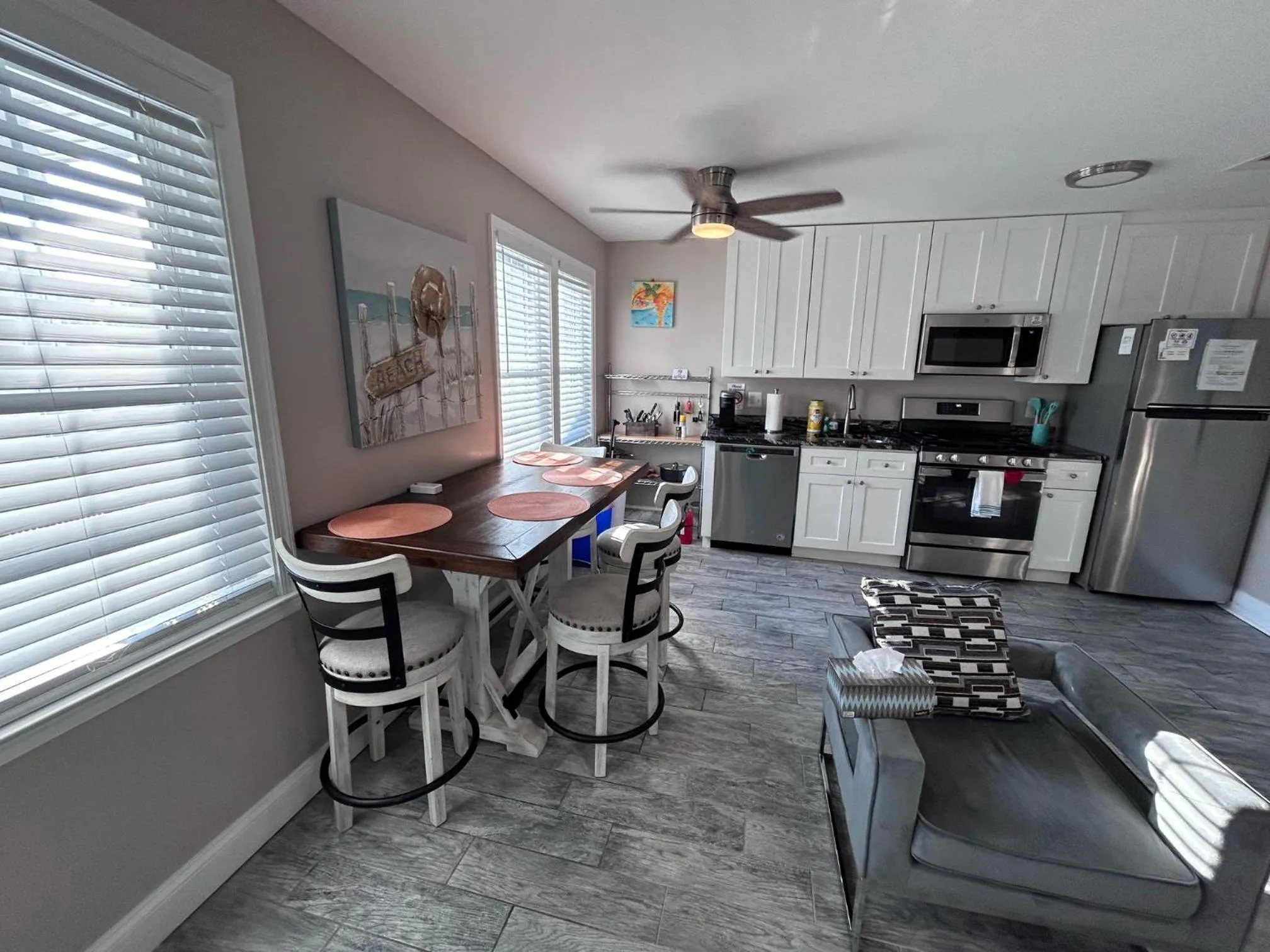 Dining area in Beach Block Parking Modern Decor Porch