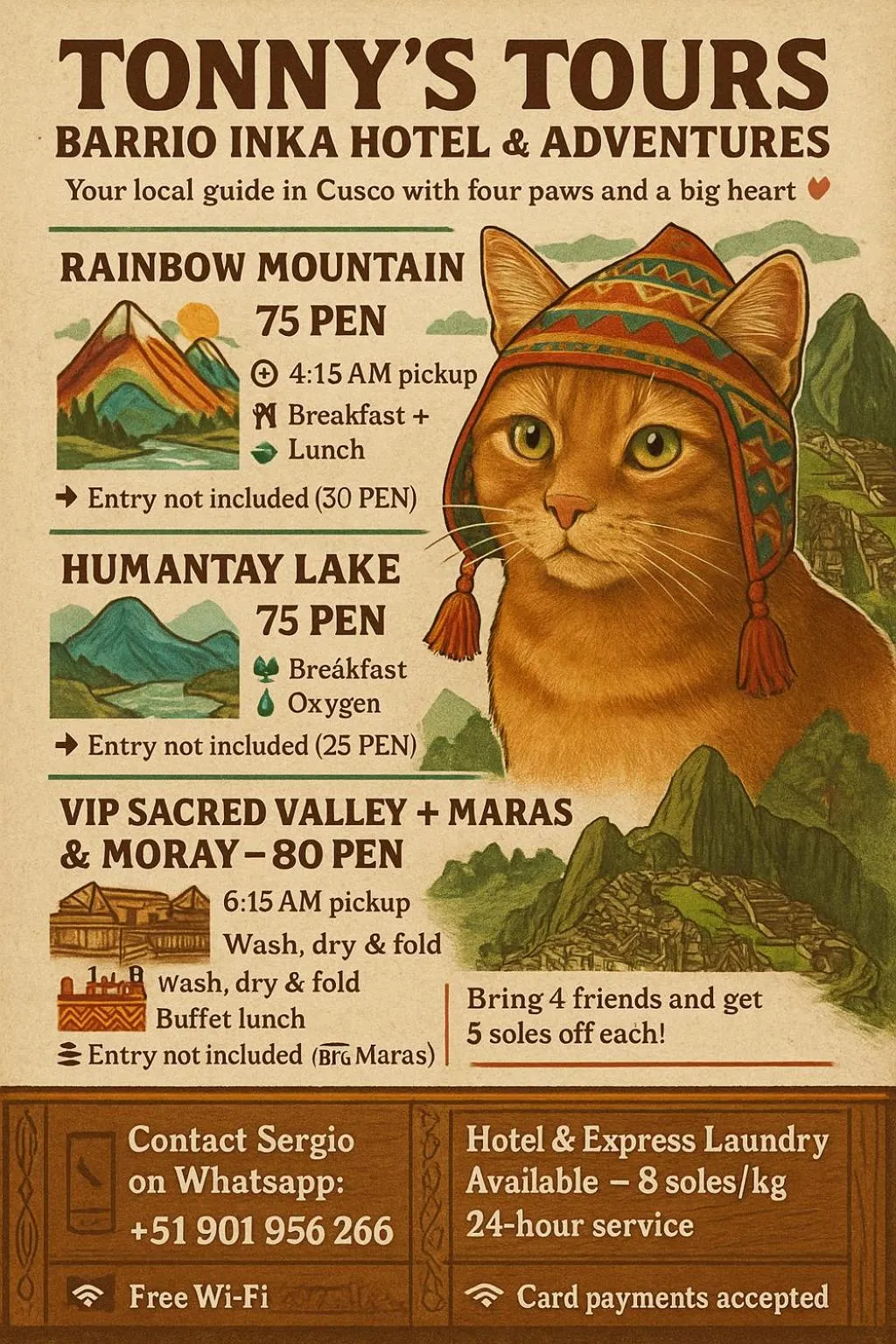 Text overlay in Barrio Inka B&B