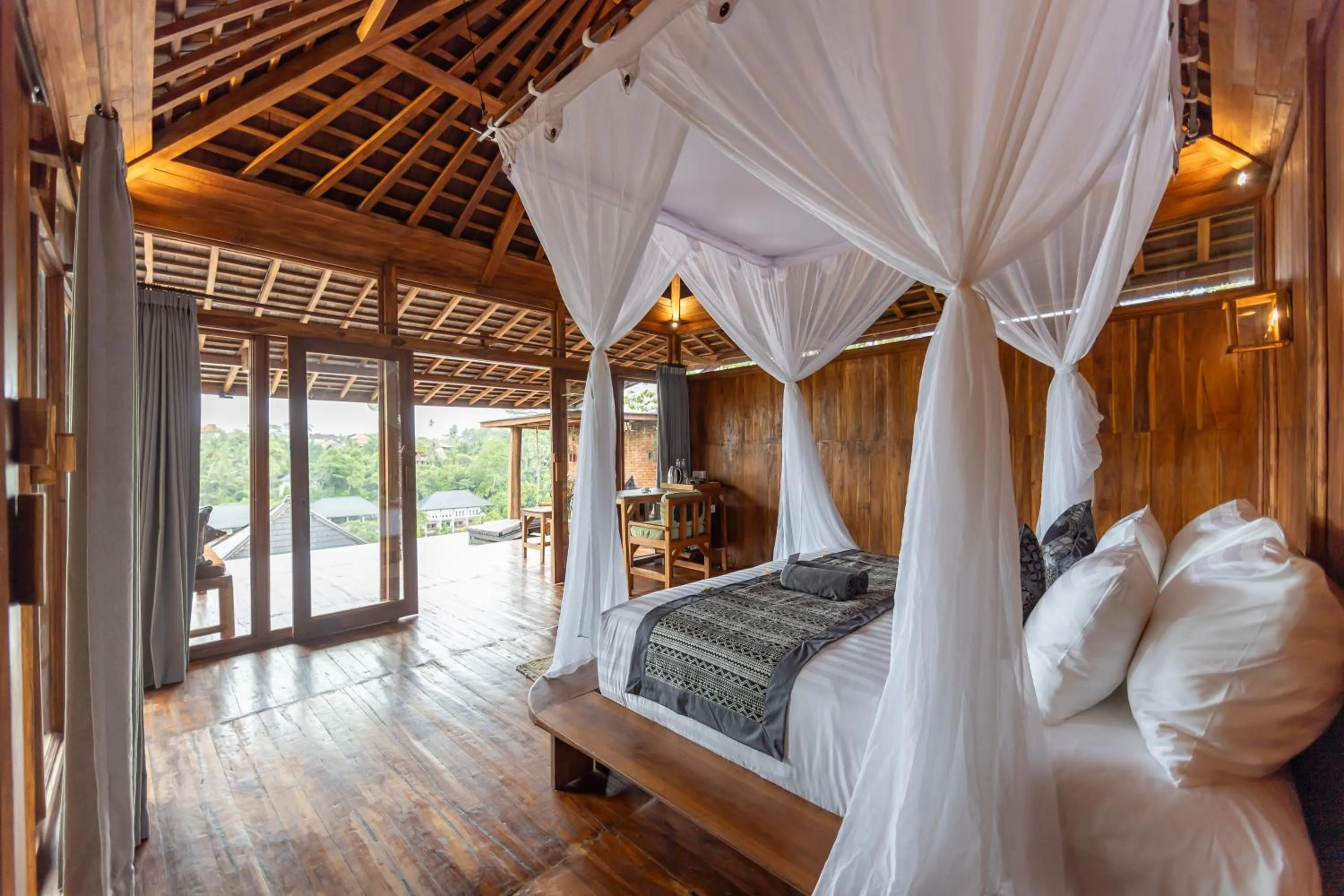 Bed in Joglo Organik Guesthouse