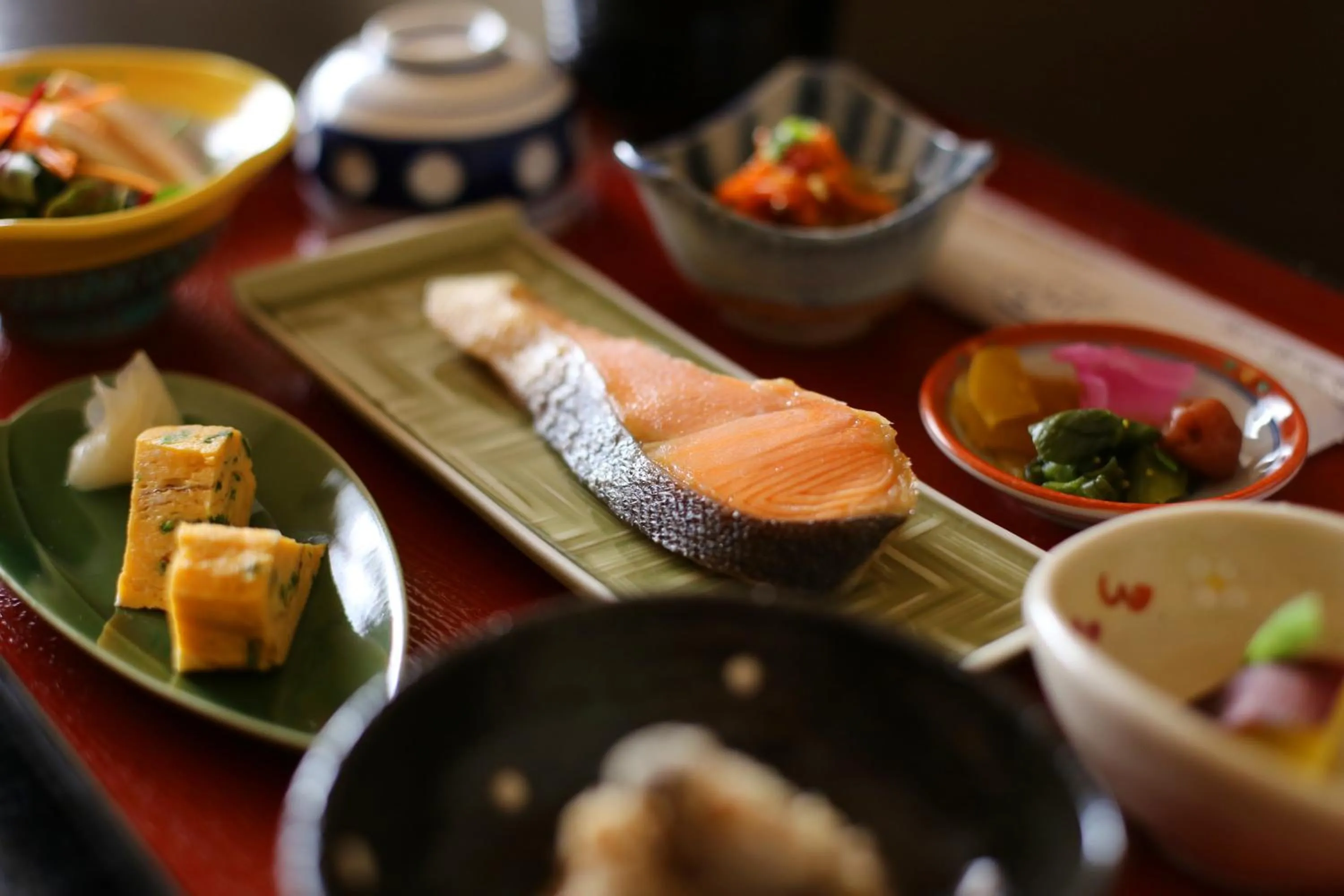 Asian breakfast in Hinode Ryokan