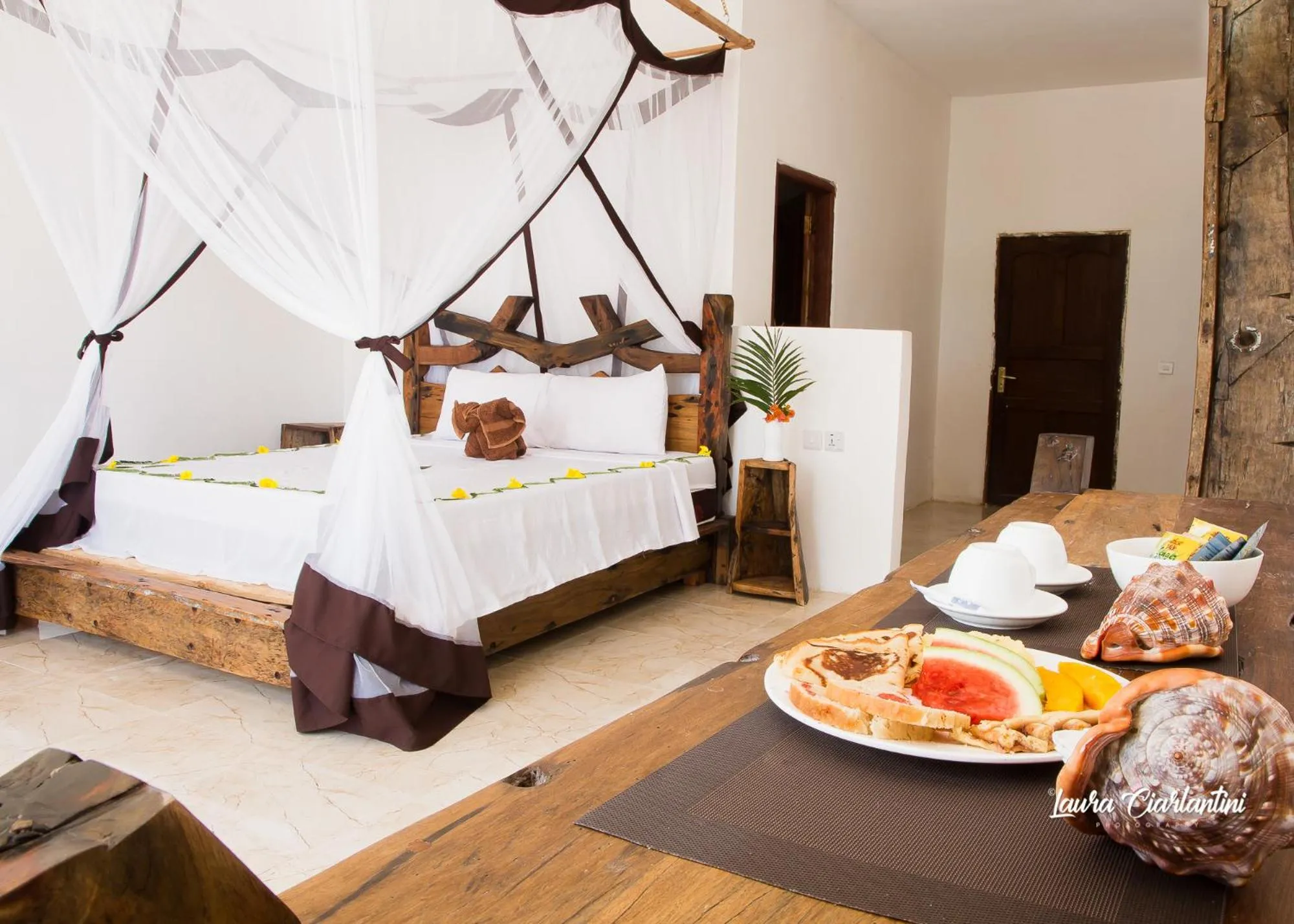 Bed in Uroa Zanzibar Vera Beach Hotel by Moonshine