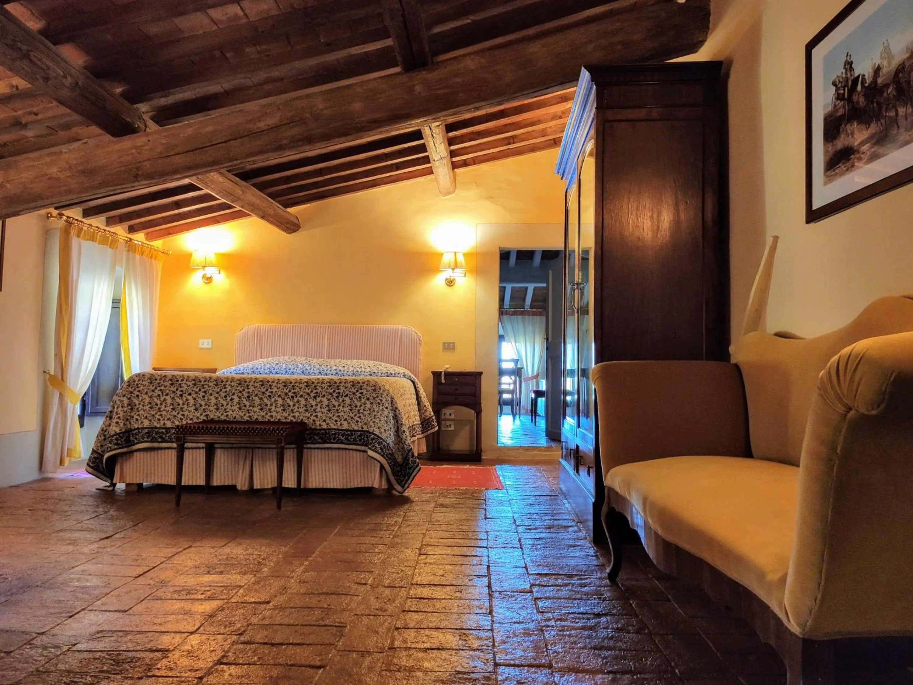 Bathroom, Bed in Villa Il Poggiale Dimora Storica