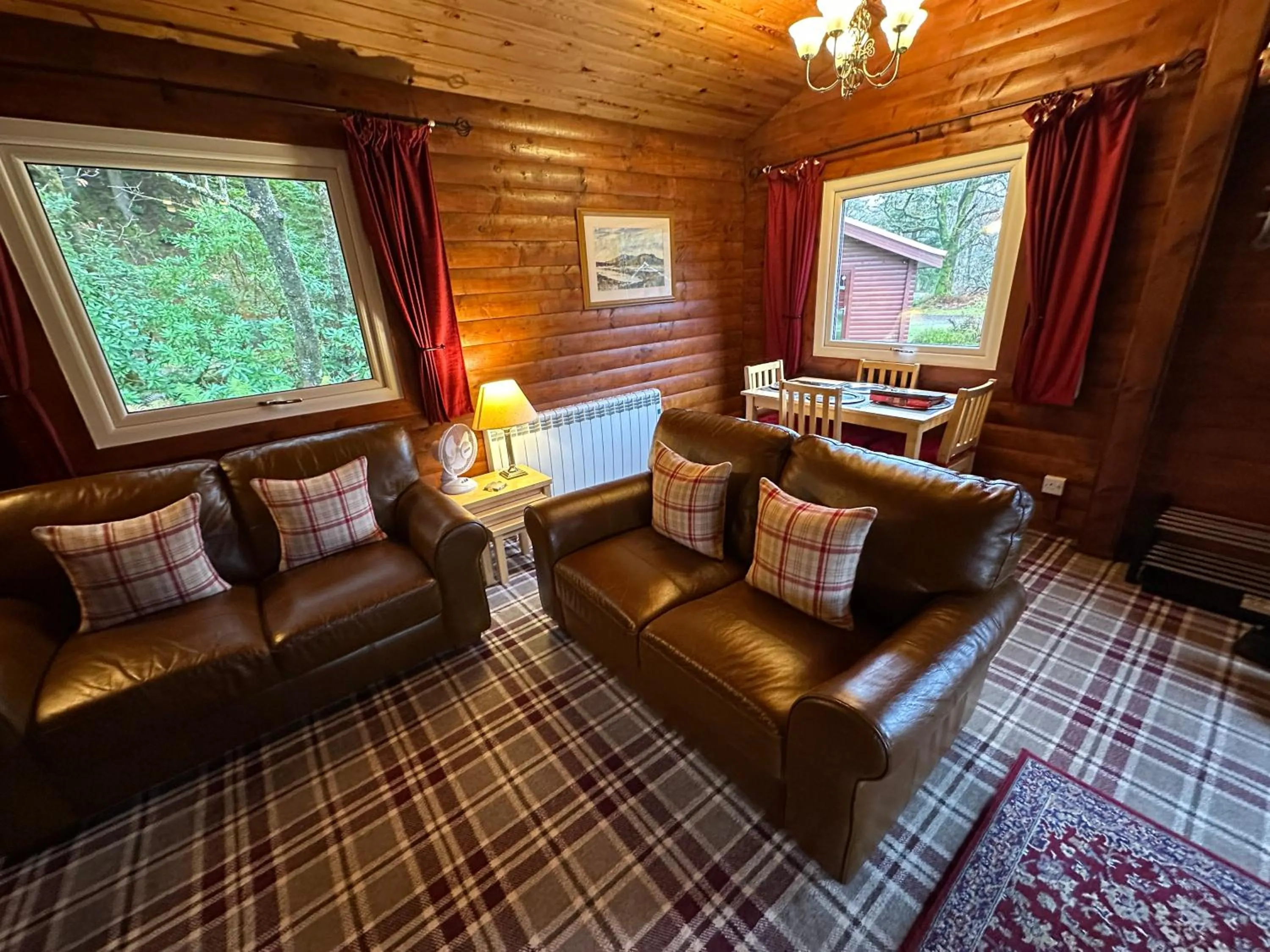 Living room in Pucks Glen Lodges, Rashfield, by Dunoon