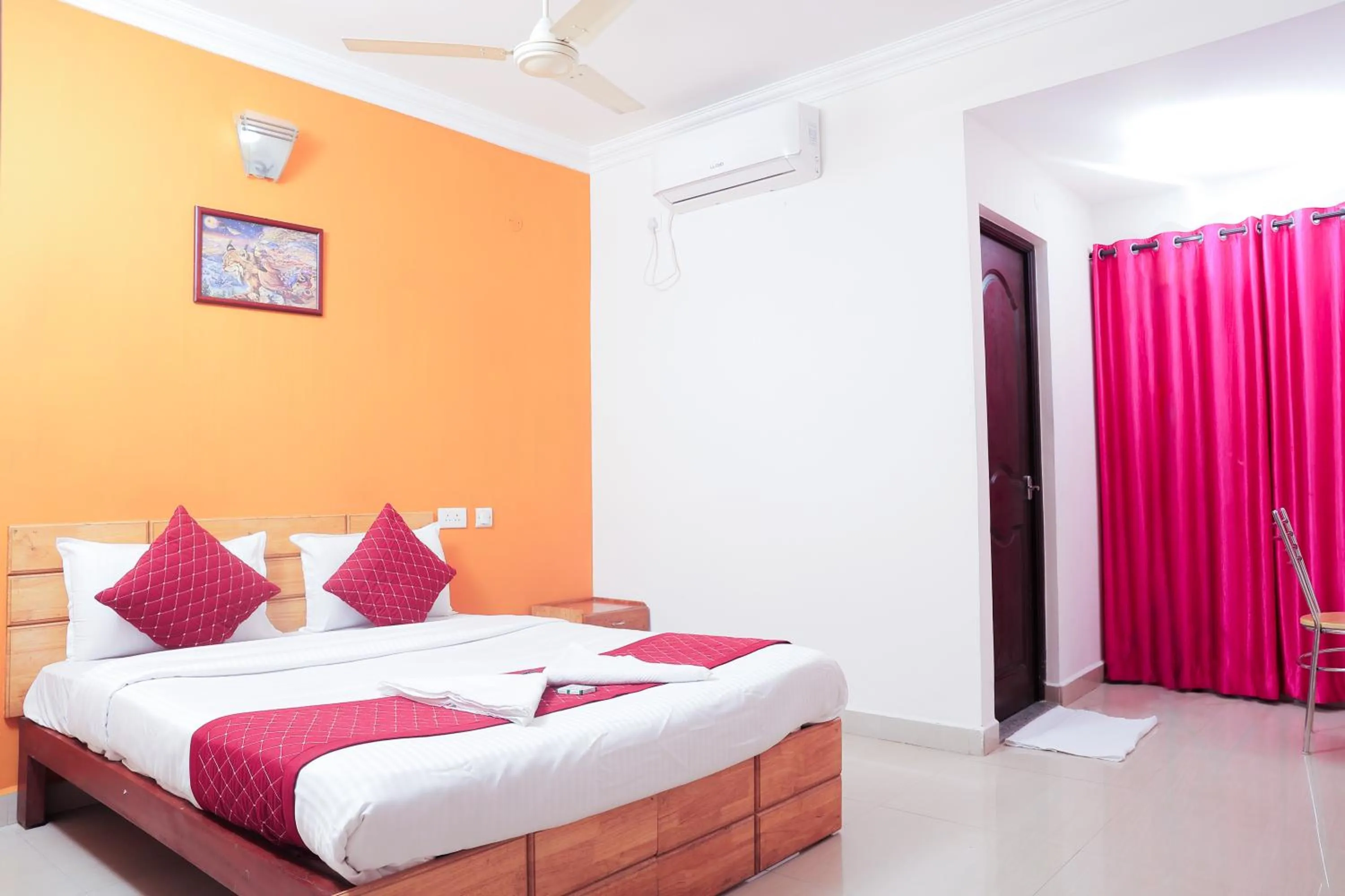 Photo of the whole room, Bed in A V Residency