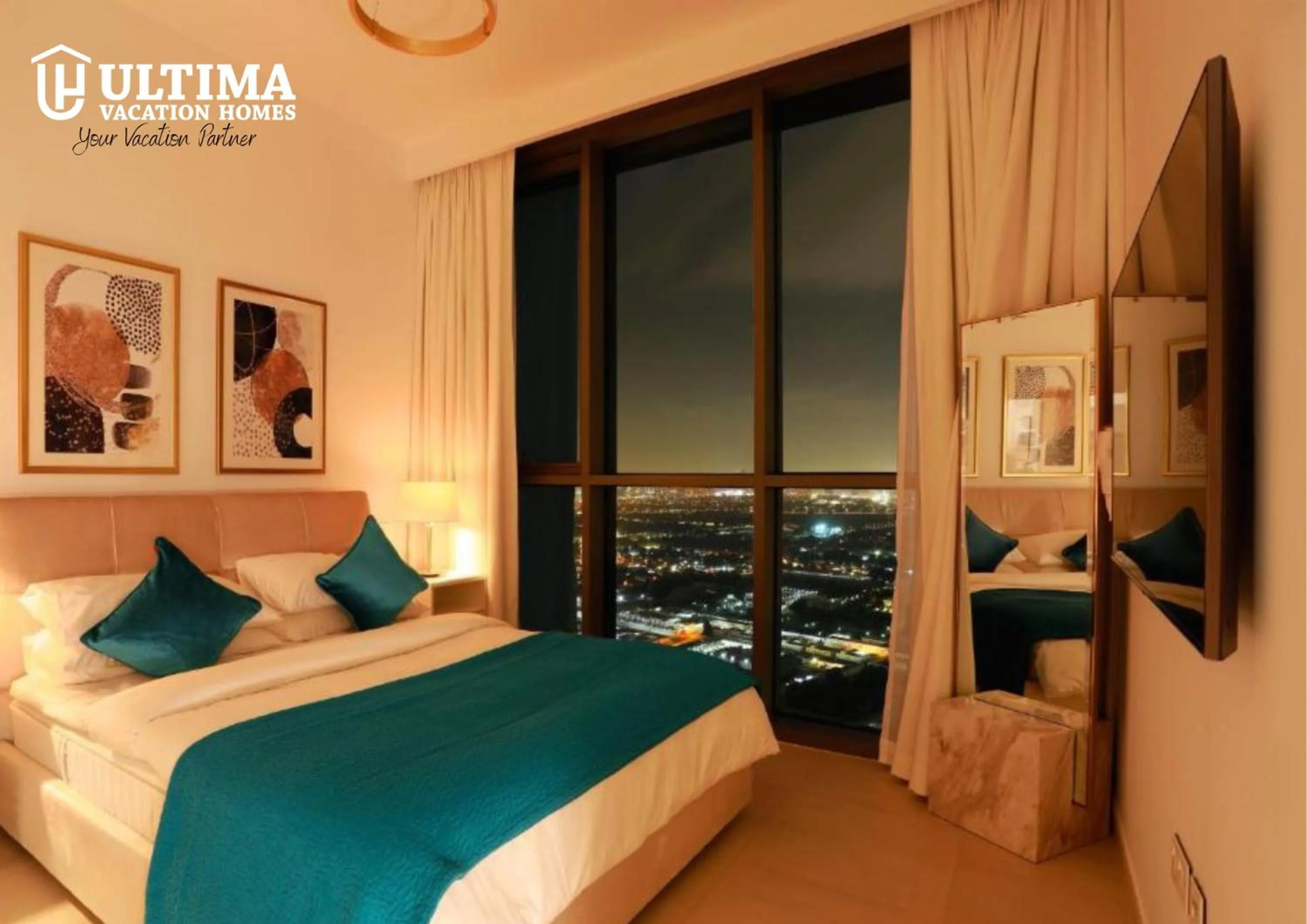 Bed in Elegant Apartment with Direct access to Dubai Mall