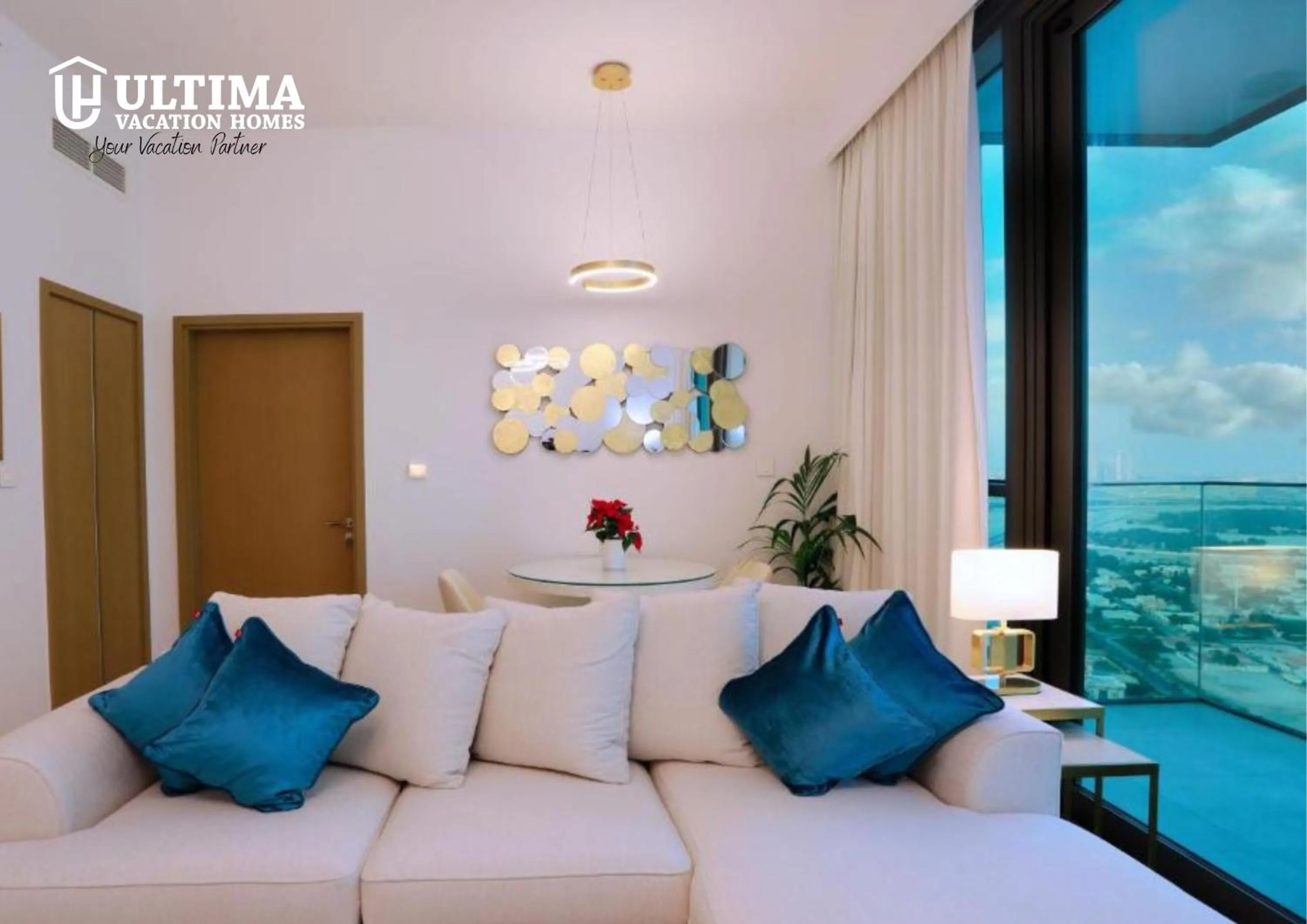 Living room, Bed in Elegant Apartment with Direct access to Dubai Mall