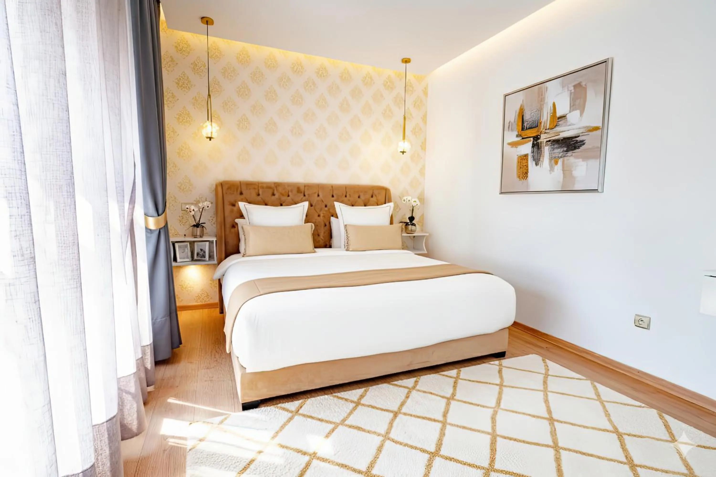 Bed in Family Aparthotel