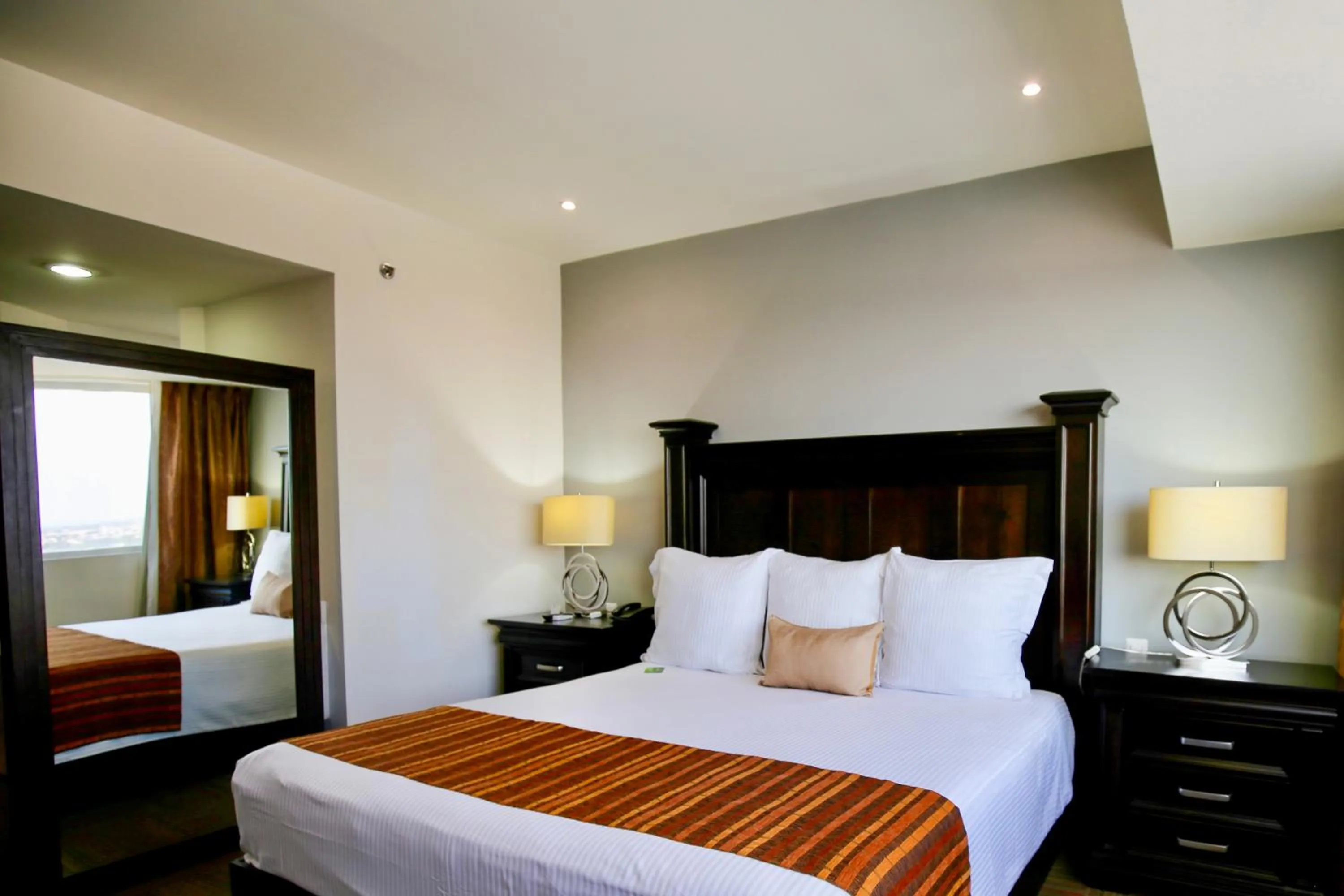 View (from property/room), Bed in Hotel Stadium Leon