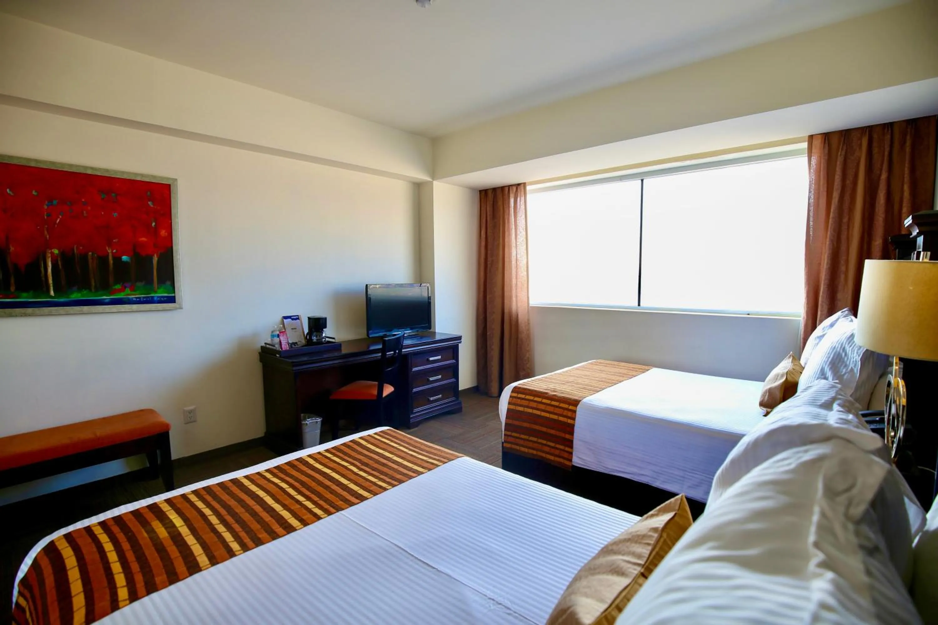 View (from property/room), Bed in Hotel Stadium Leon