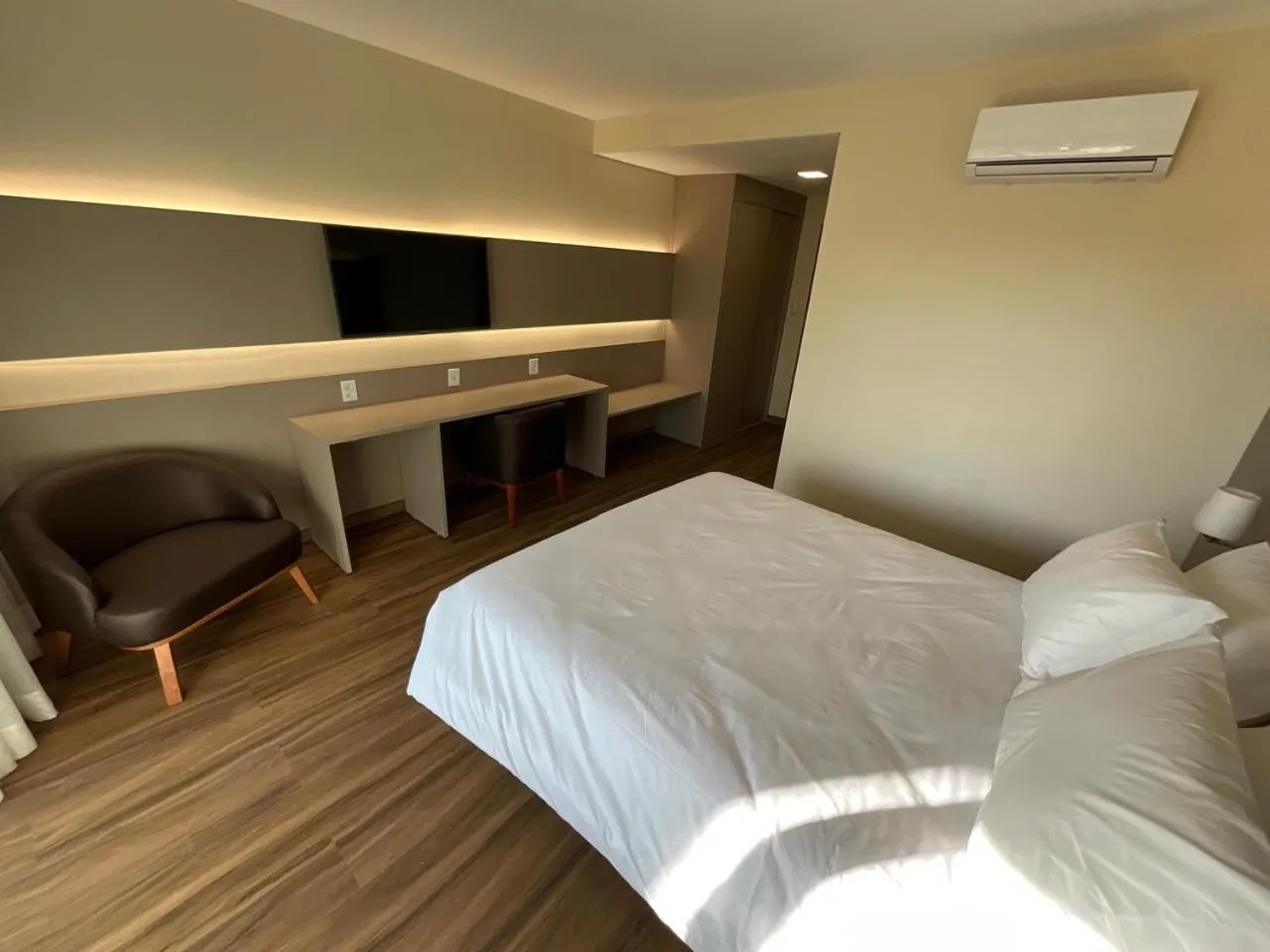 Bed in Hotel Mirante São Brás