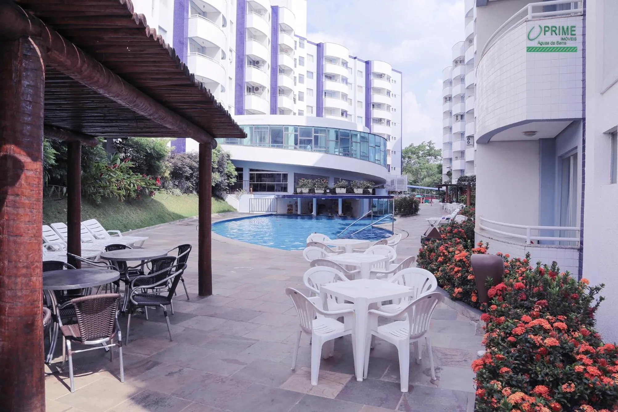 Pool view in Prime Hotel Águas da Serra