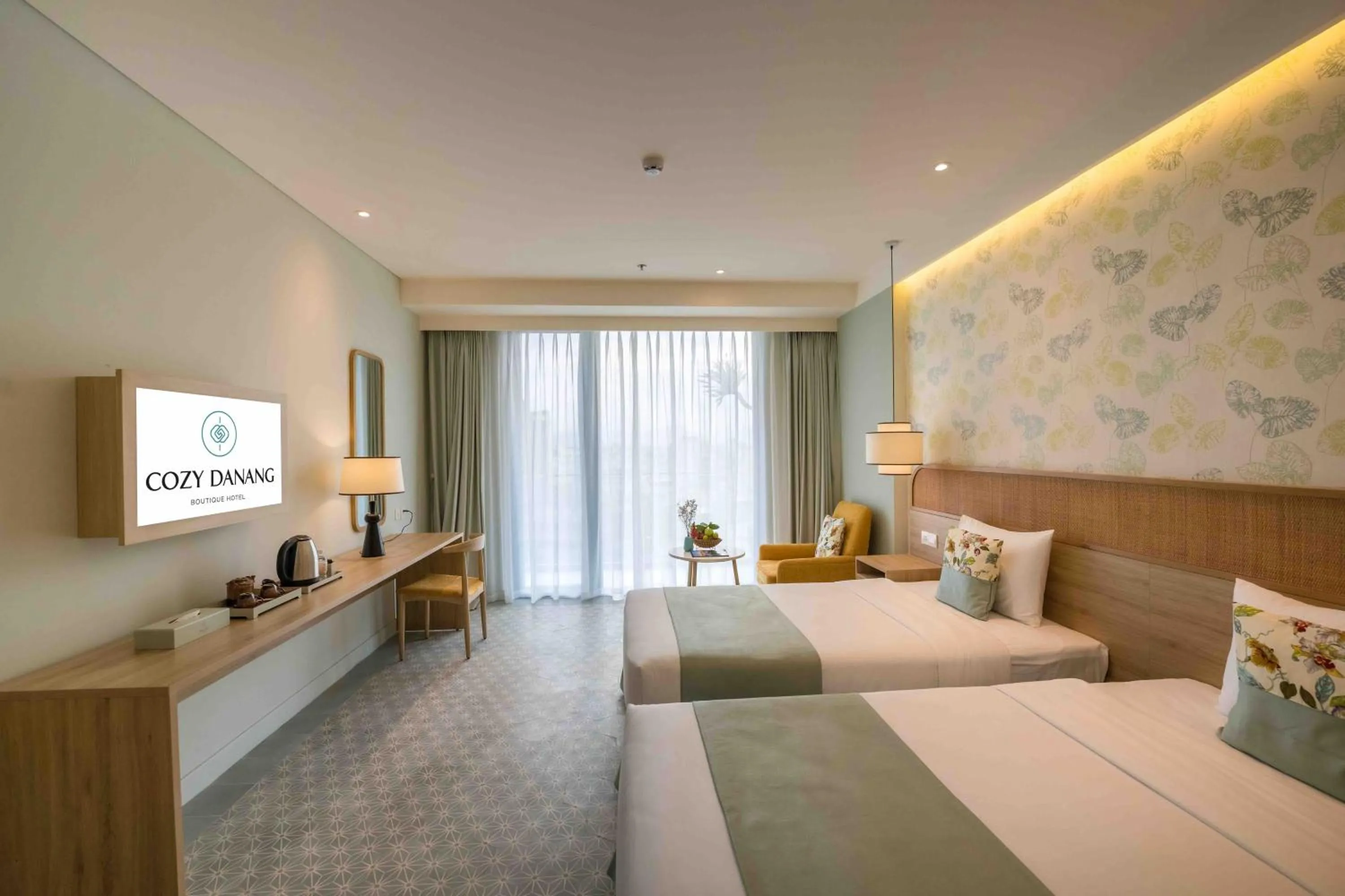 Photo of the whole room, Bed in Cozy Danang Boutique Hotel